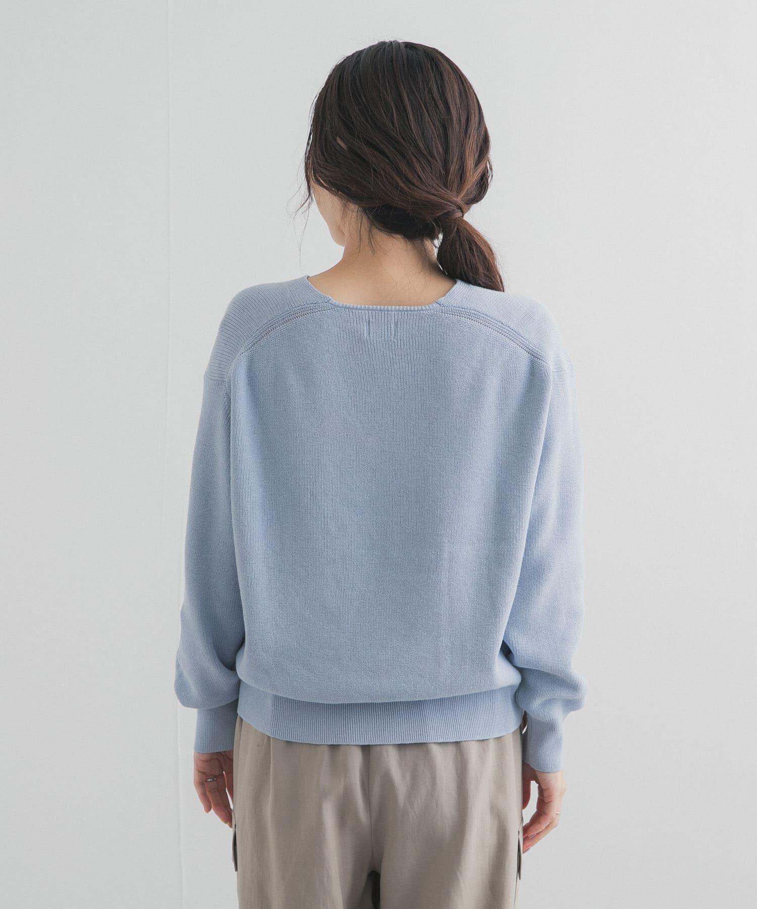 URBAN RESEARCH DOORS「コットン畦Vネックニット」|ニット・セーター|