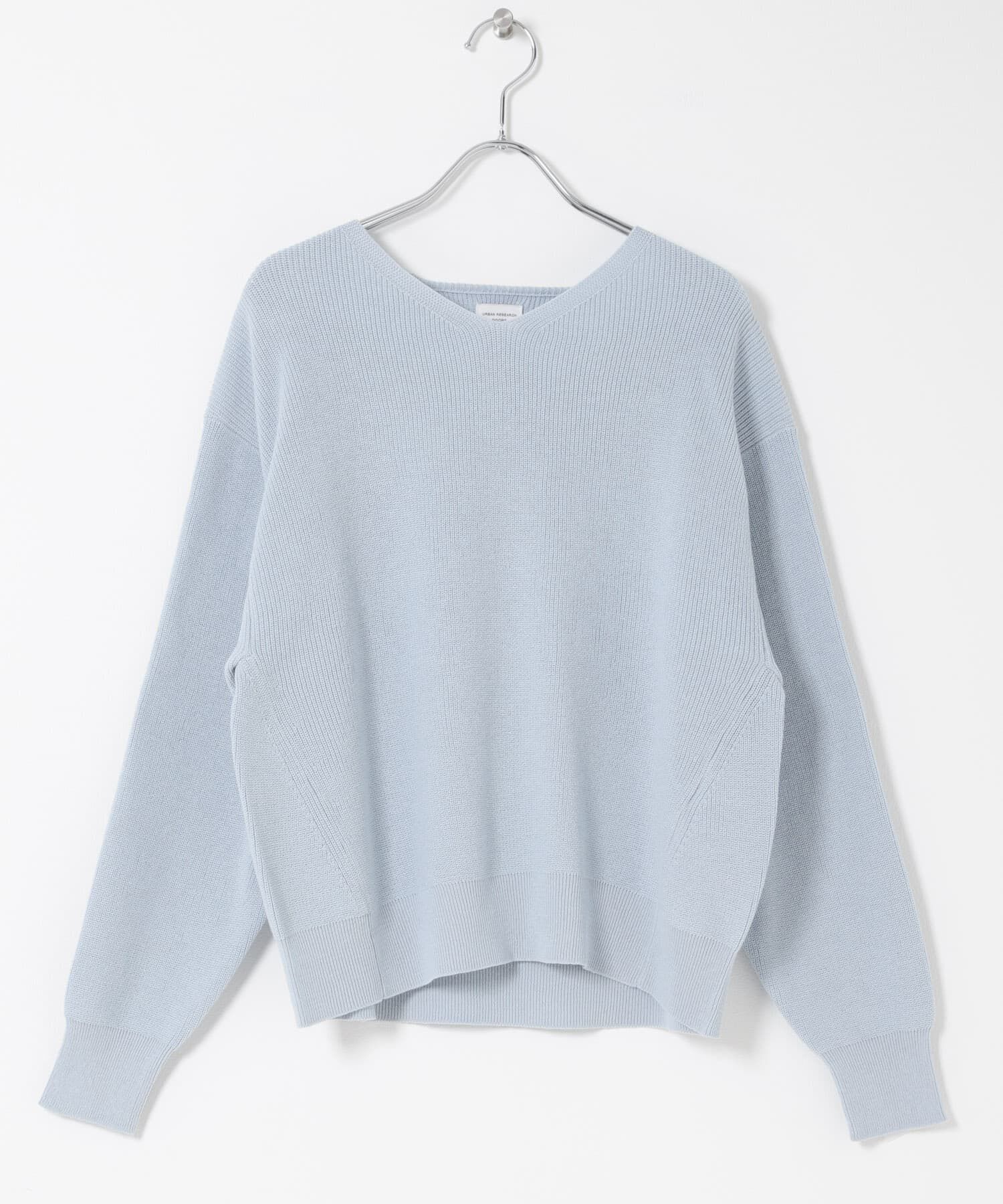 URBAN RESEARCH DOORS「コットン畦Vネックニット」|ニット・セーター|