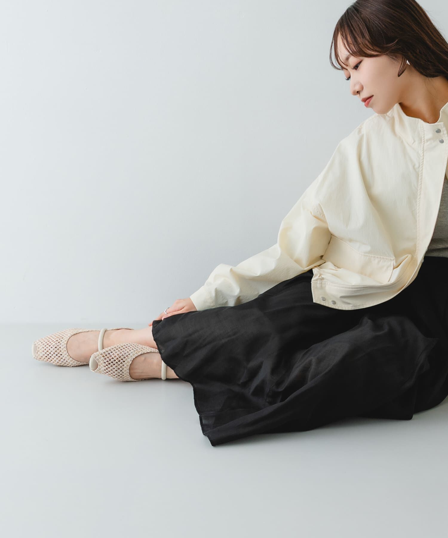 RODE SKO「ピープトゥベルトメッシュフラット」|その他|