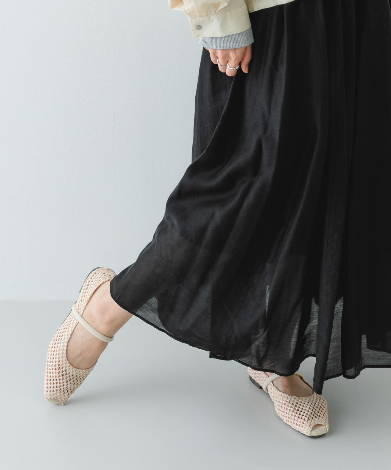 RODE SKO「ピープトゥベルトメッシュフラット」|その他|