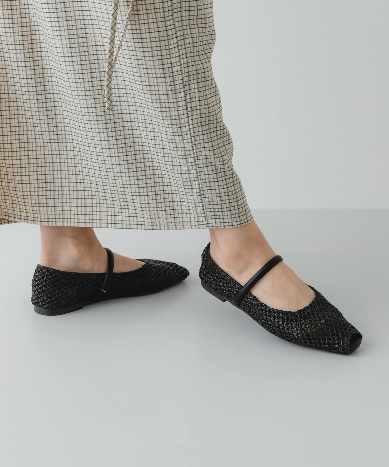 RODE SKO「ピープトゥベルトメッシュフラット」|その他|