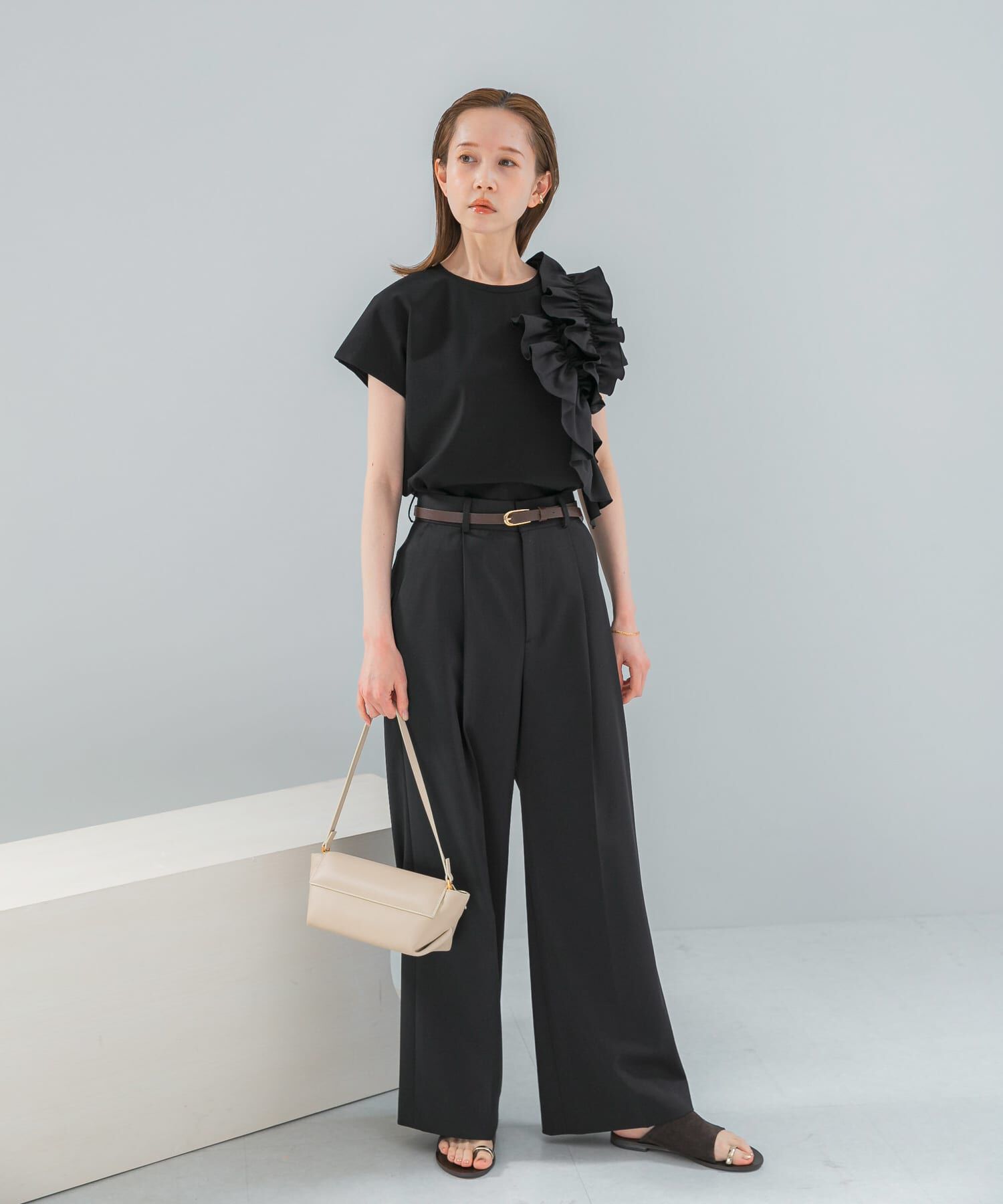 URBAN RESEARCH ROSSO「フリルドッキングTEEブラウス」|Tシャツ・カットソー|