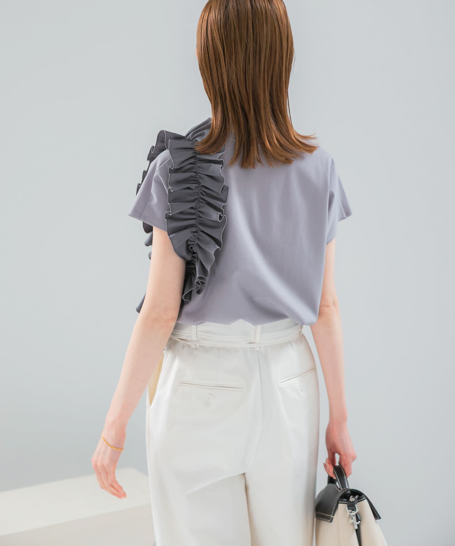 URBAN RESEARCH ROSSO「フリルドッキングTEEブラウス」|Tシャツ・カットソー|