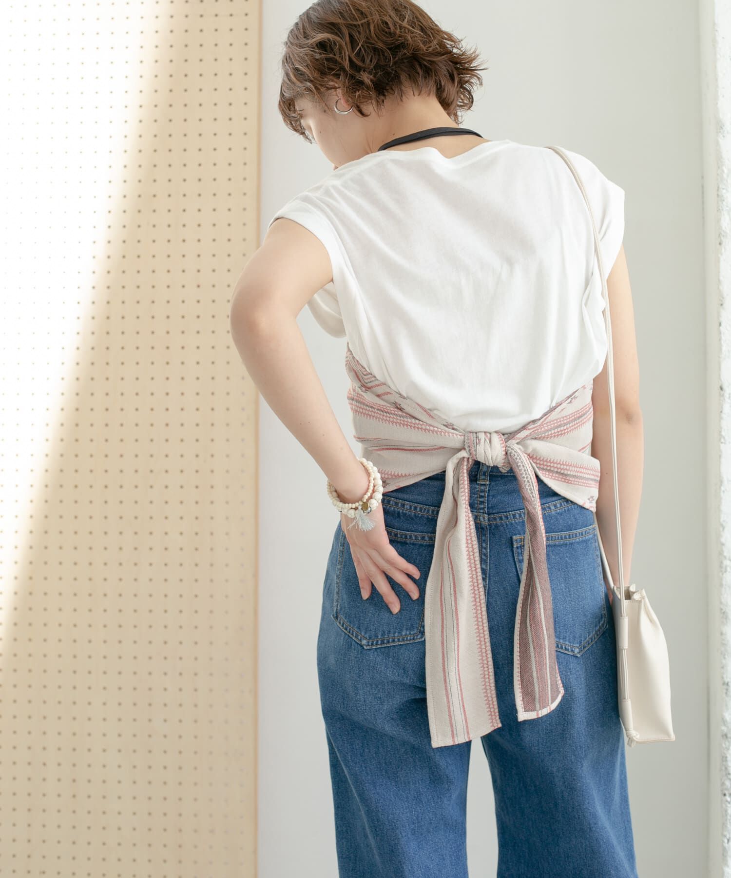  「エスニック柄ホルターネックキャミソール」|キャミソール|レッド