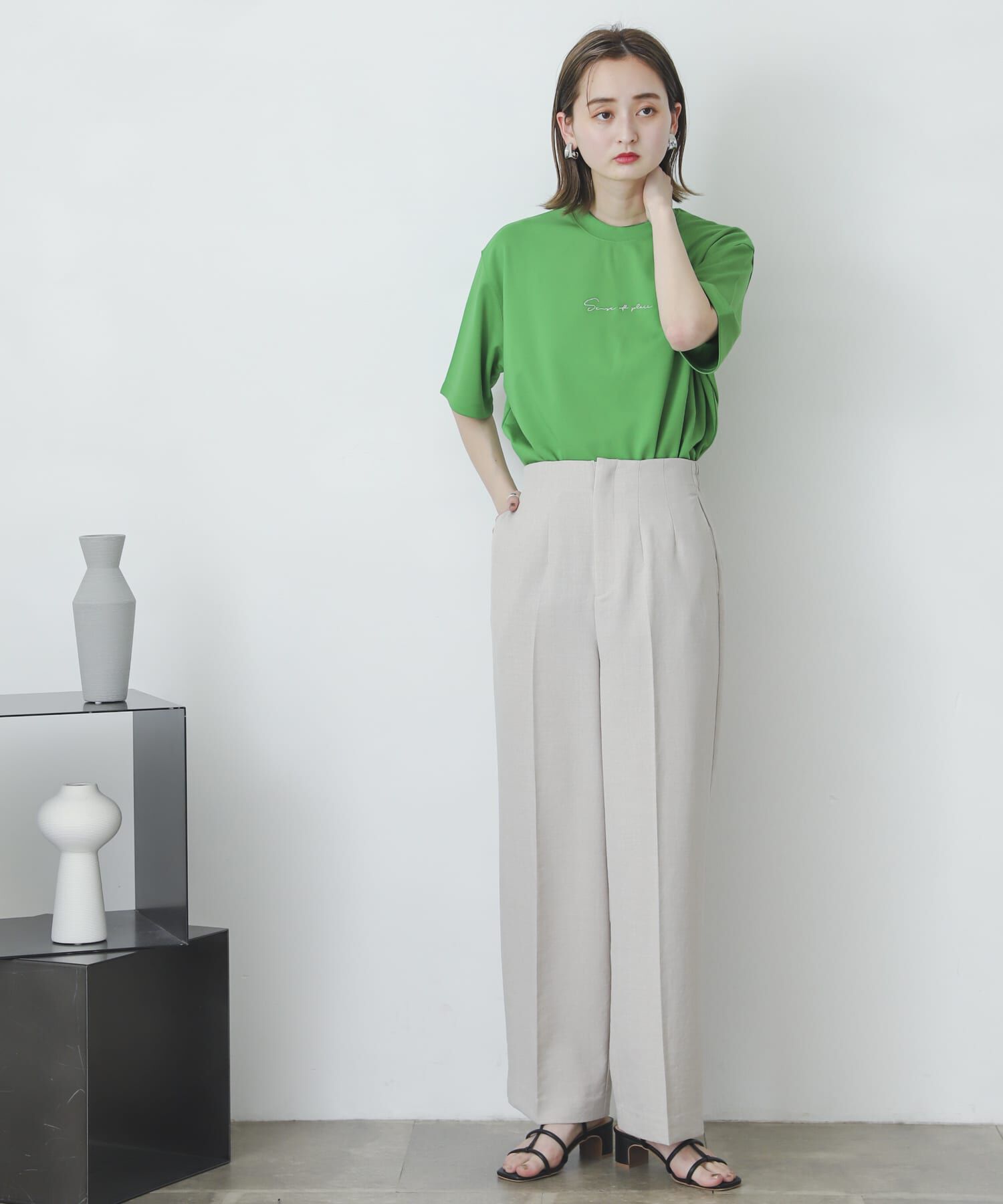 SENSE OF PLACE by URBAN RESEARCH「シシュウポンチTシャツ(5分袖)」|Tシャツ・カットソー|