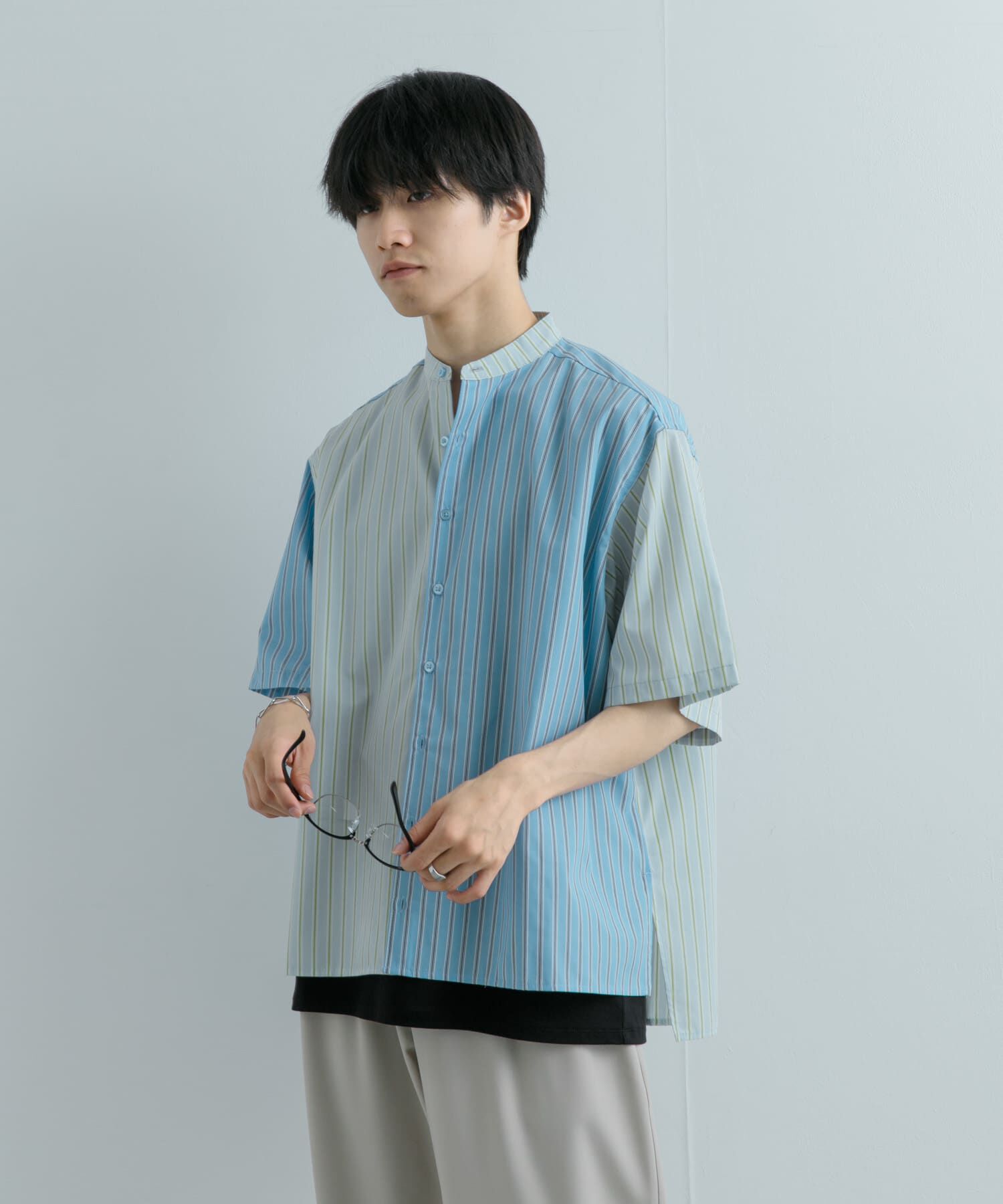 SENSE OF PLACE by URBAN RESEARCH「『ユニセックス』ストライプブロックドルーズシャツ」|シャツ・ブラウス|