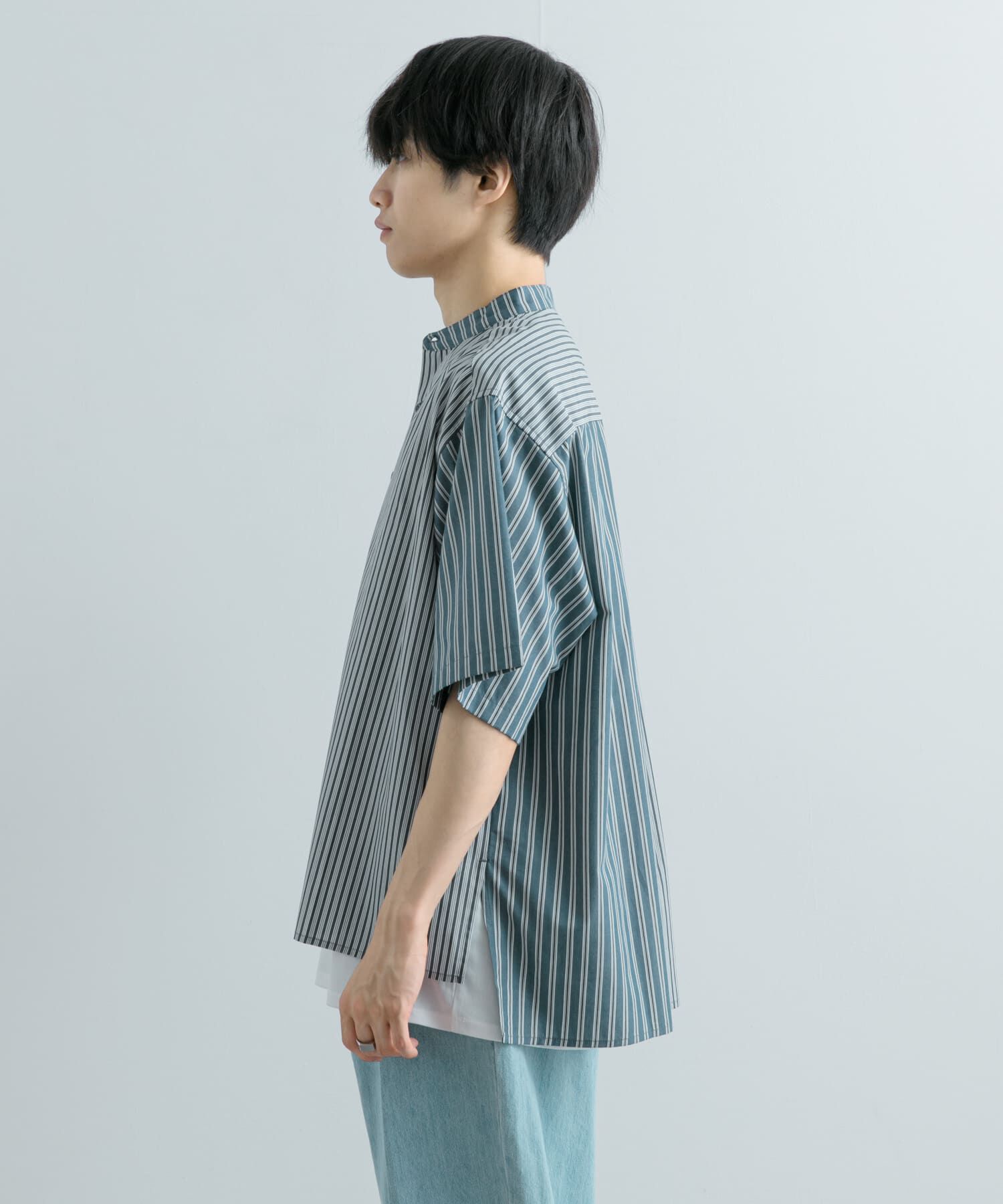 SENSE OF PLACE by URBAN RESEARCH「『ユニセックス』ストライプブロックドルーズシャツ」|シャツ・ブラウス|