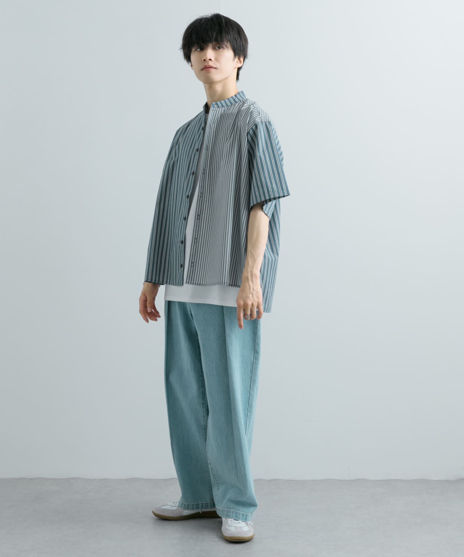 SENSE OF PLACE by URBAN RESEARCH「『ユニセックス』ストライプブロックドルーズシャツ」|シャツ・ブラウス|