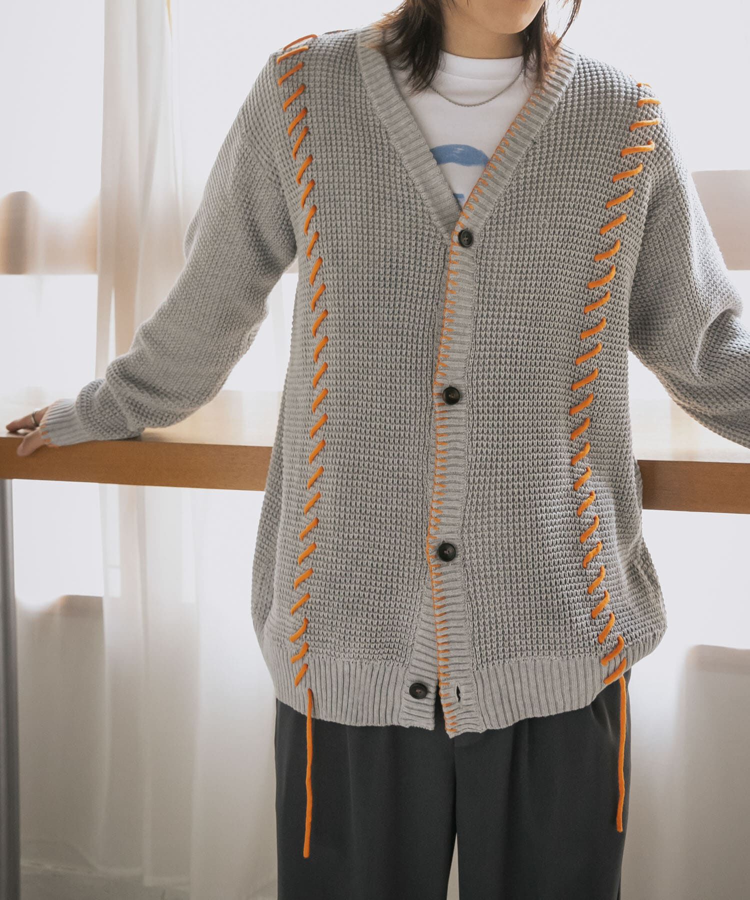 SENSE OF PLACE by URBAN RESEARCH「『ユニセックス』ブランケットステッチカーディガン」|カーディガン|