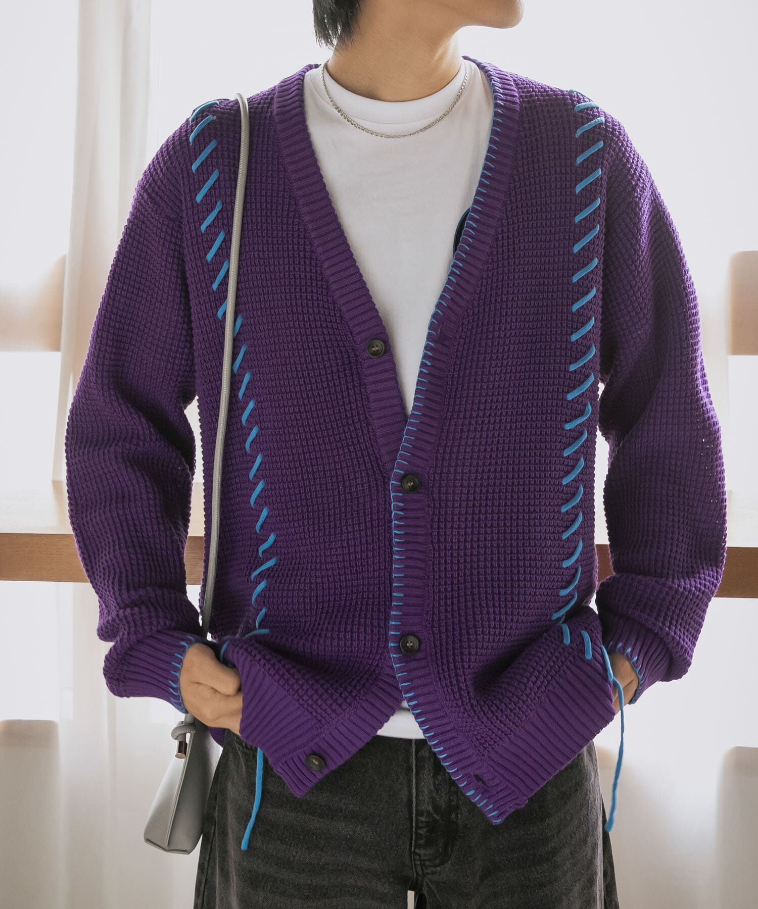 SENSE OF PLACE by URBAN RESEARCH「『ユニセックス』ブランケットステッチカーディガン」|カーディガン|