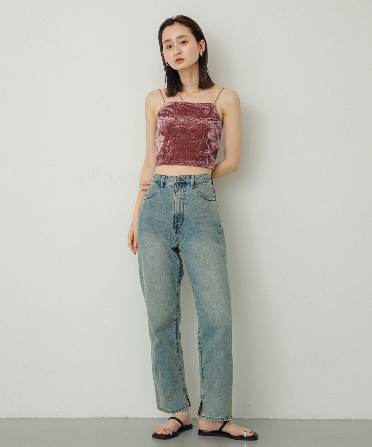 SENSE OF PLACE by URBAN RESEARCH「『サイズ展開あり』ベロアカップツキキャミソール」|キャミソール|