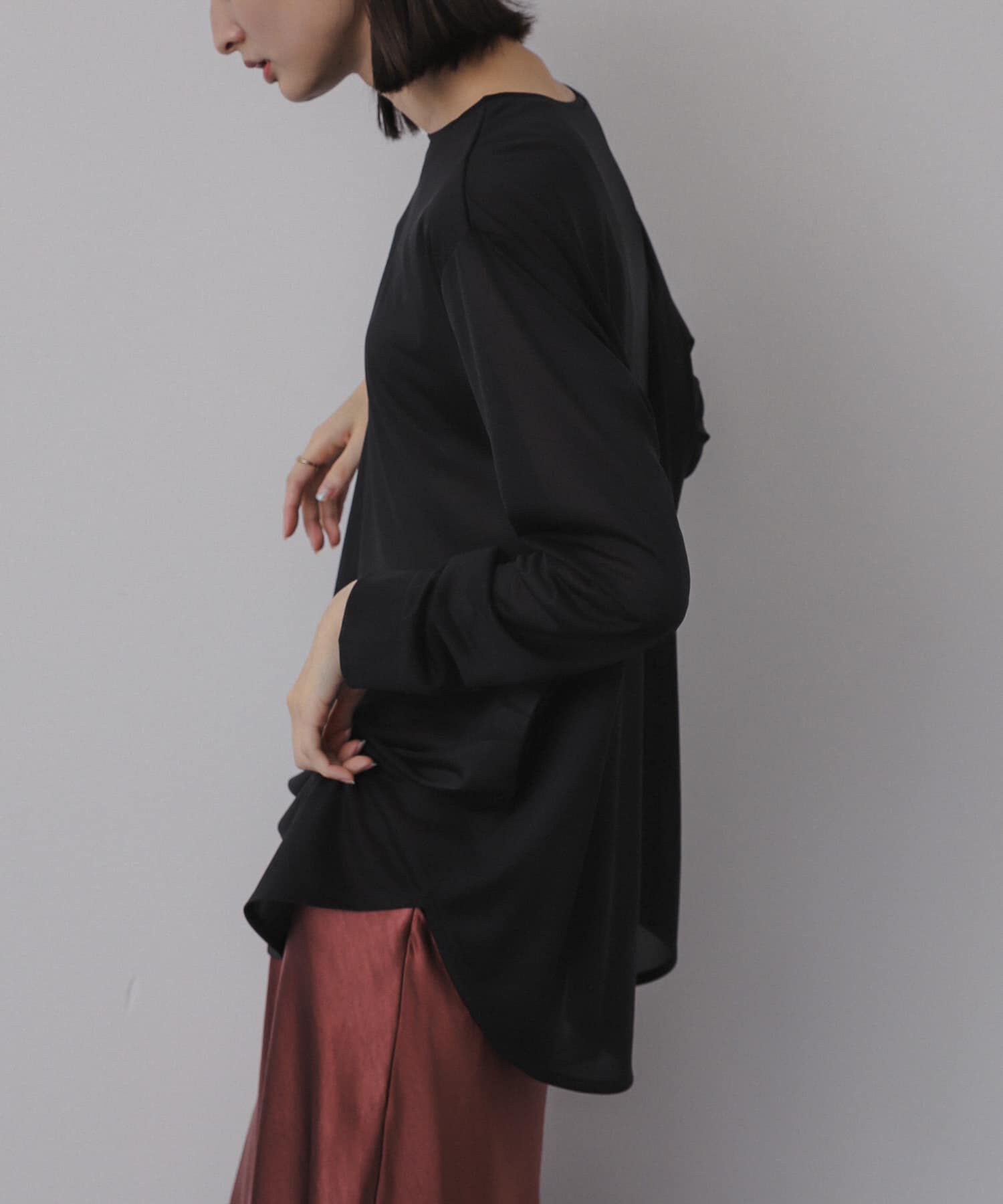 SENSE OF PLACE by URBAN RESEARCH「ラウンドテールシアールーズトップ」|Tシャツ・カットソー|ブラック