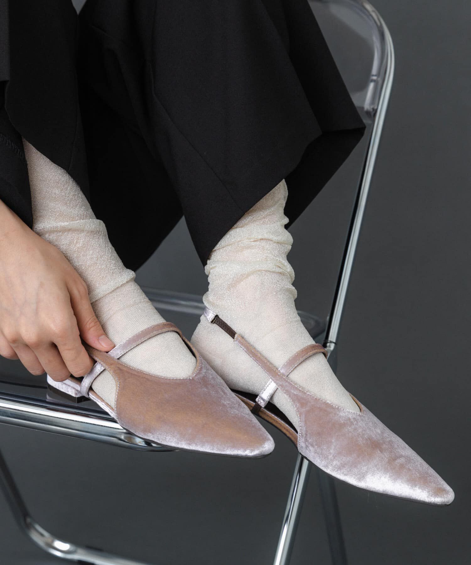 SENSE OF PLACE by URBAN RESEARCH「ベロアポインテッドシューズ」|パンプス|