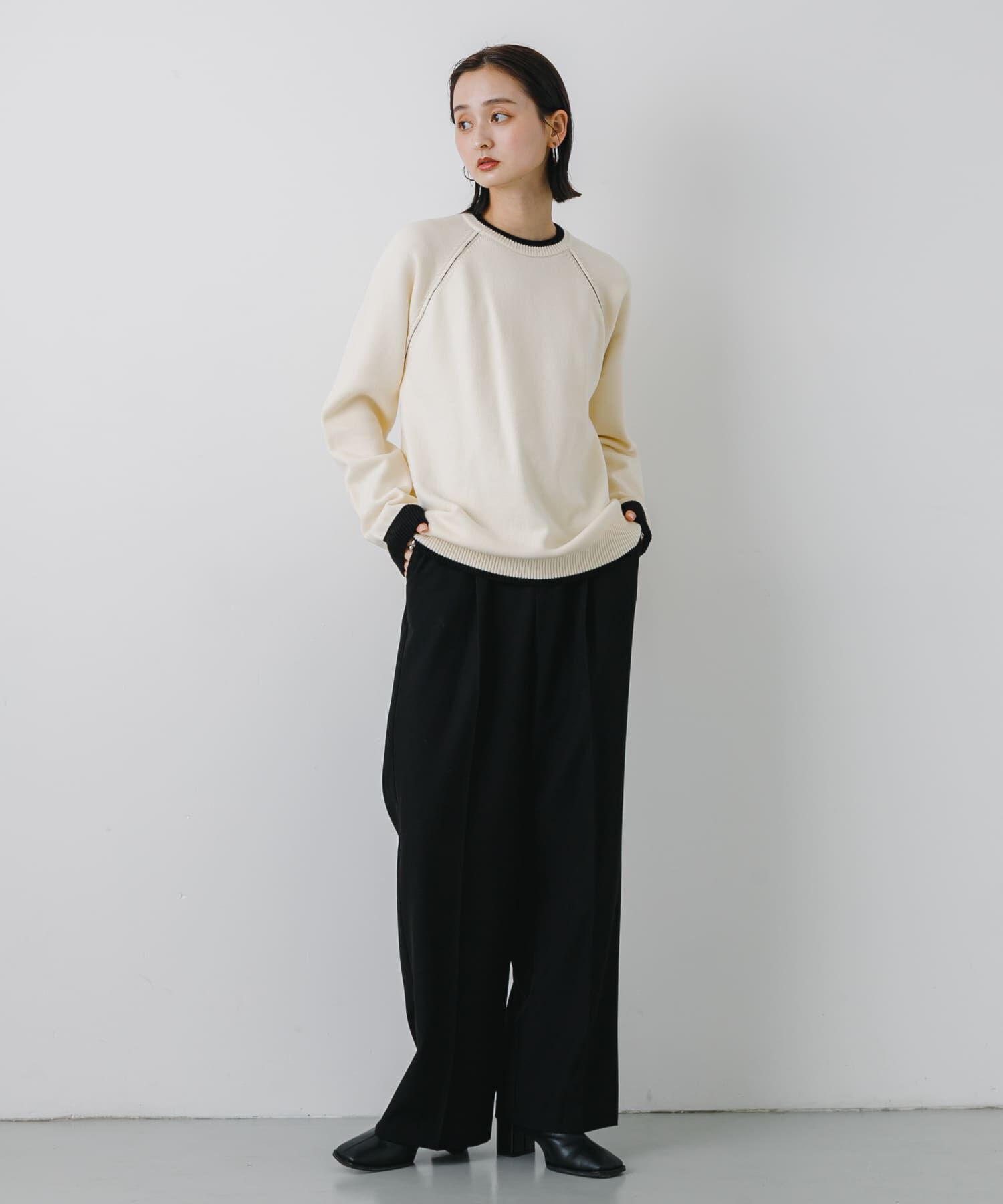 SENSE OF PLACE by URBAN RESEARCH「『ユニセックス』『洗濯可』ストレッチリブハイショクラインニット」|ニット・セーター|