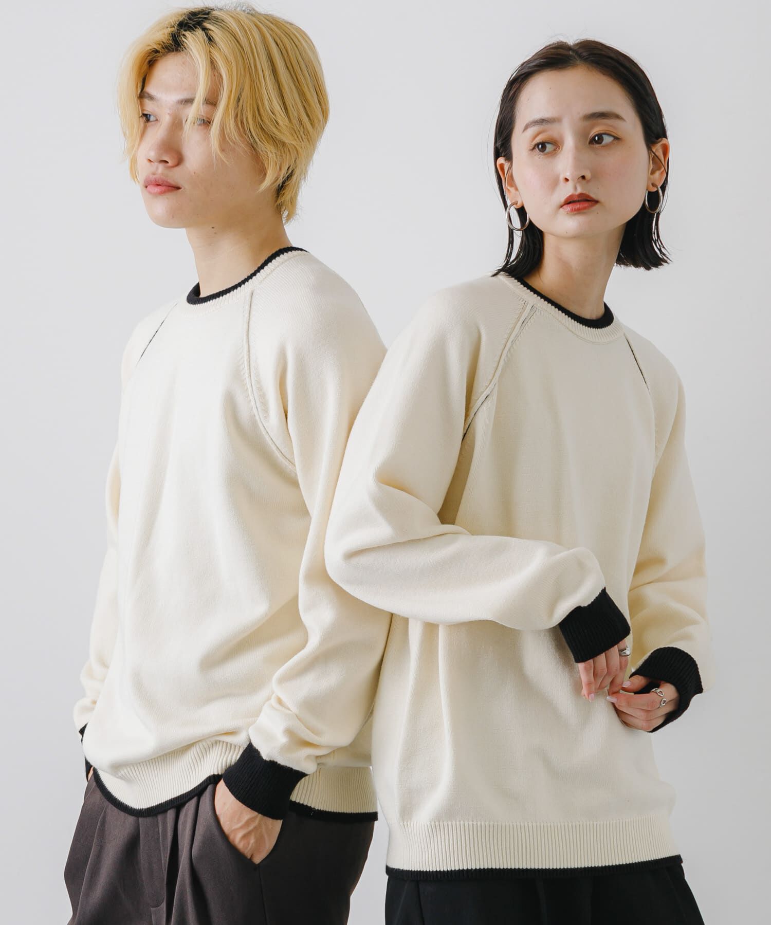 SENSE OF PLACE by URBAN RESEARCH「『ユニセックス』『洗濯可』ストレッチリブハイショクラインニット」|ニット・セーター|