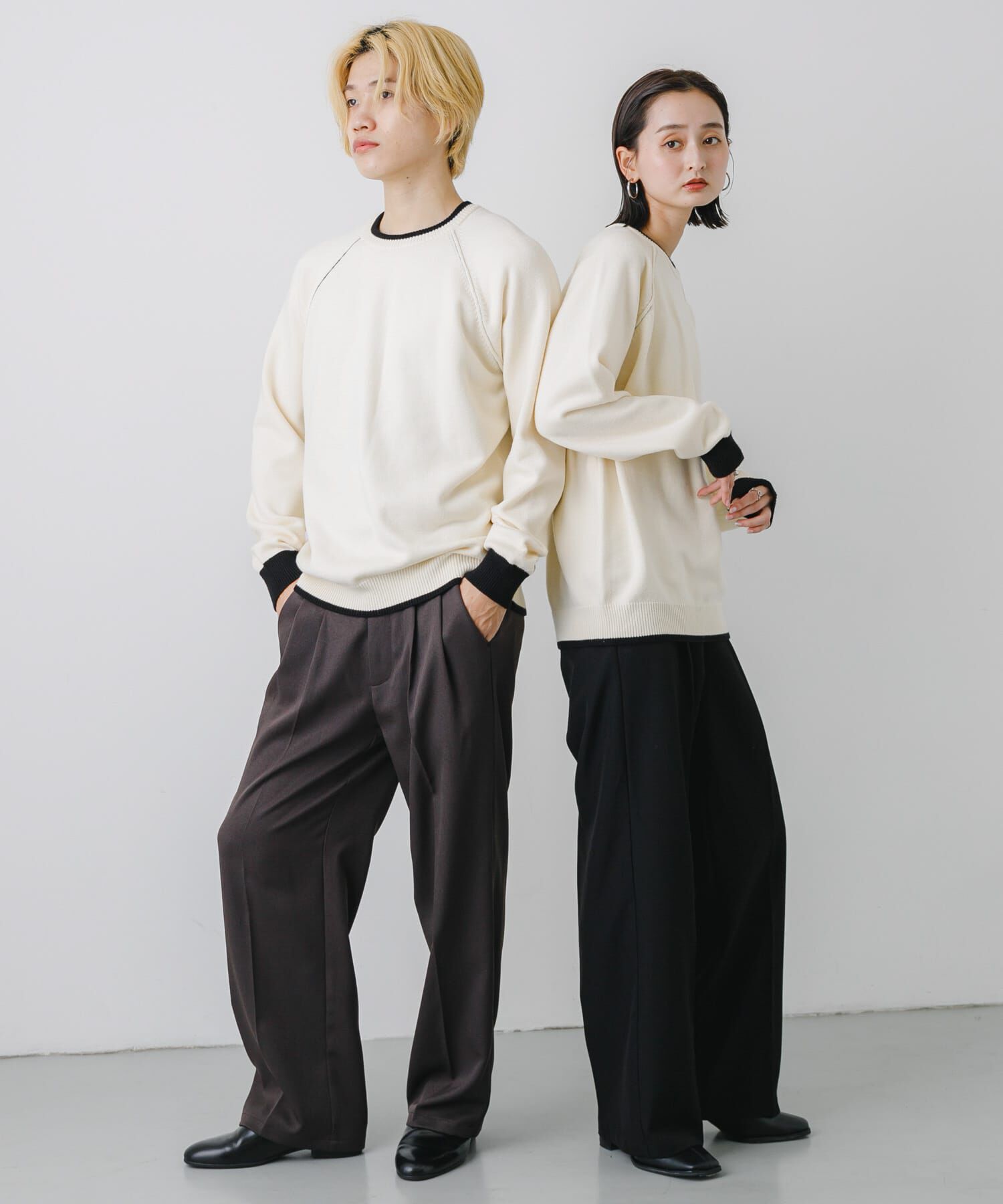 SENSE OF PLACE by URBAN RESEARCH「『ユニセックス』『洗濯可』ストレッチリブハイショクラインニット」|ニット・セーター|