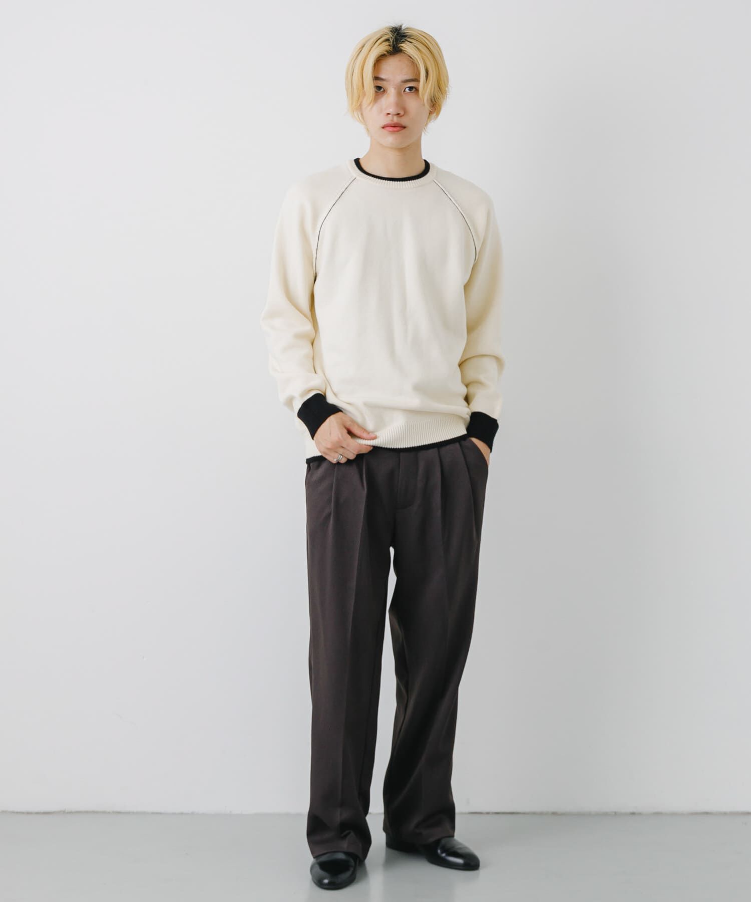 SENSE OF PLACE by URBAN RESEARCH「『ユニセックス』『洗濯可』ストレッチリブハイショクラインニット」|ニット・セーター|