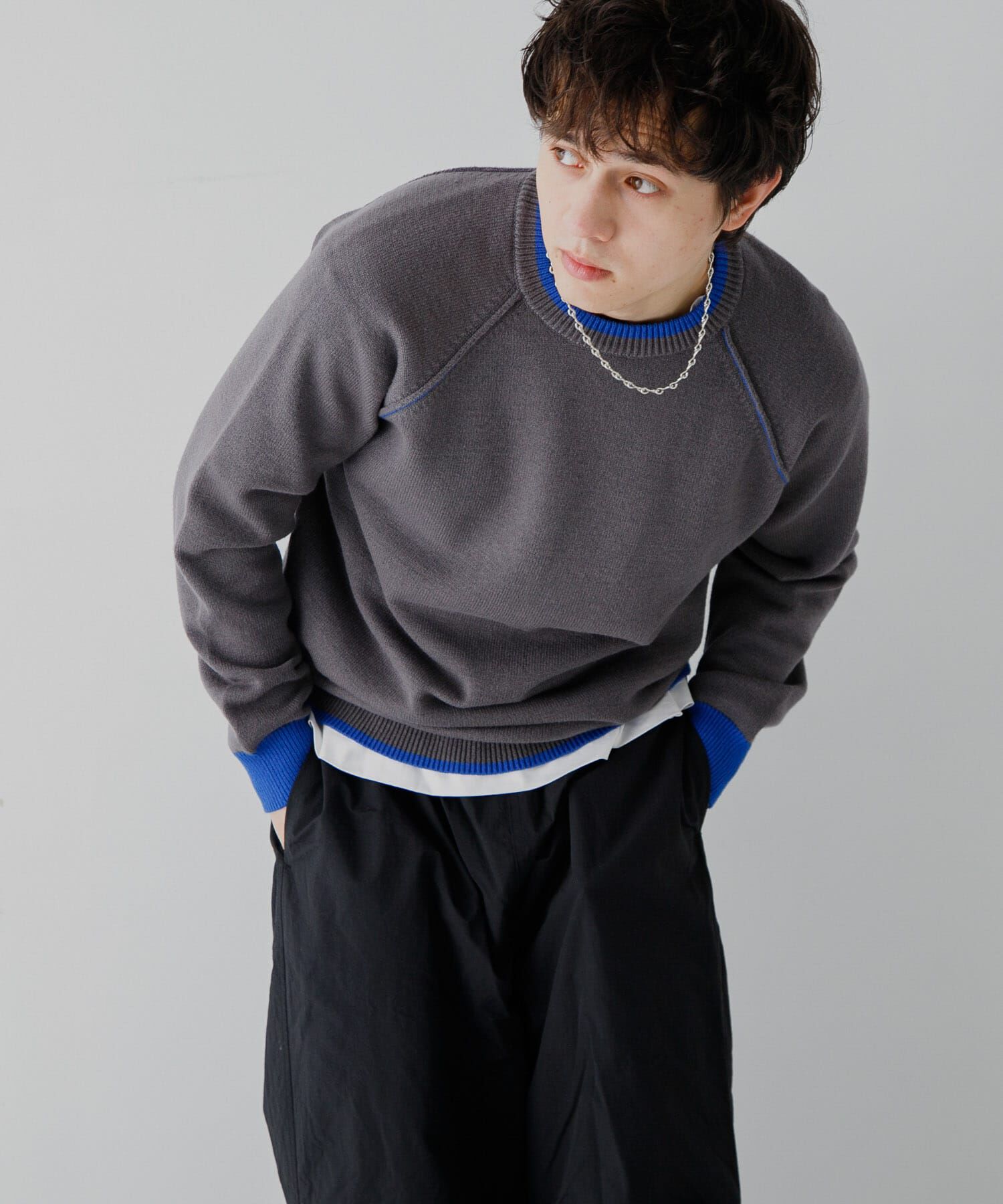 SENSE OF PLACE by URBAN RESEARCH「『ユニセックス』『洗濯可』ストレッチリブハイショクラインニット」|ニット・セーター|