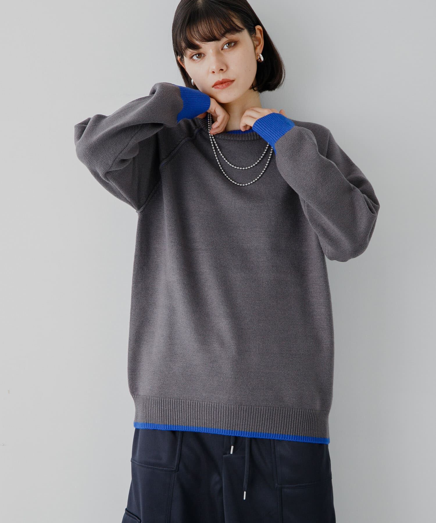 SENSE OF PLACE by URBAN RESEARCH「『ユニセックス』『洗濯可』ストレッチリブハイショクラインニット」|ニット・セーター|