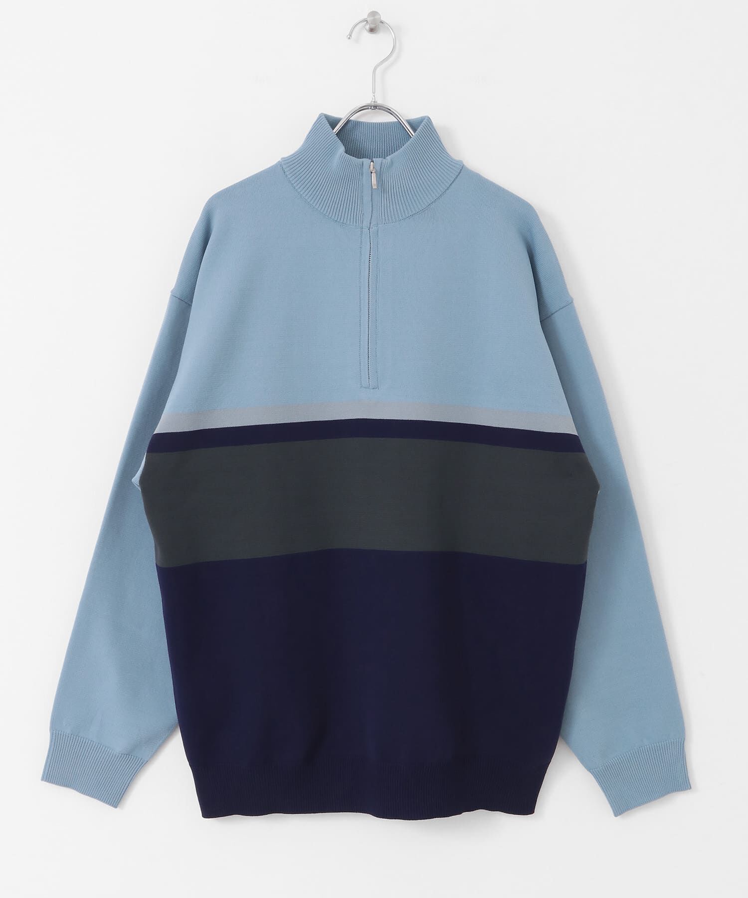 SENSE OF PLACE by URBAN RESEARCH「パネルボーダーハーフZIPニット」|ニット・セーター|