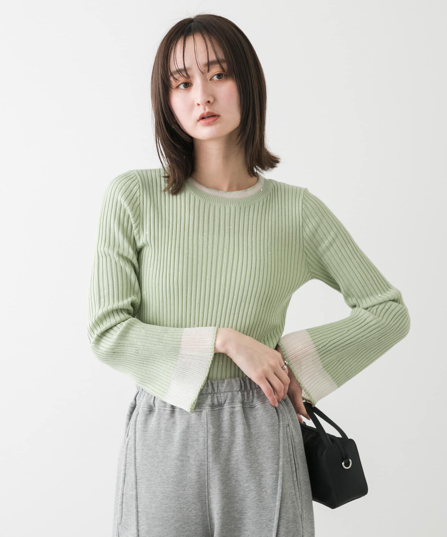 SENSE OF PLACE by URBAN RESEARCH「『洗濯可』スパンコールバイカラーコンパクトセーター」|ニット・セーター|