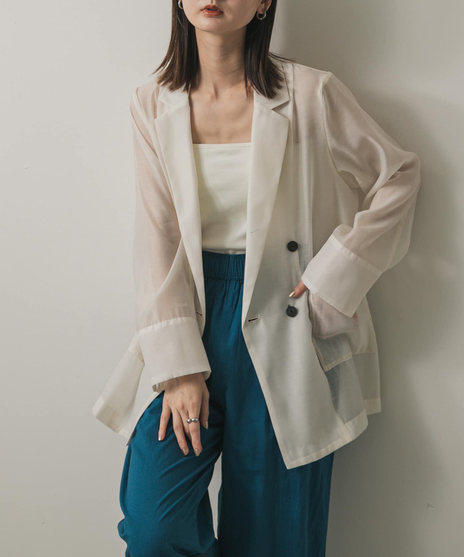 SENSE OF PLACE by URBAN RESEARCH「シアーテーラードジャケット」|その他|アイボリー