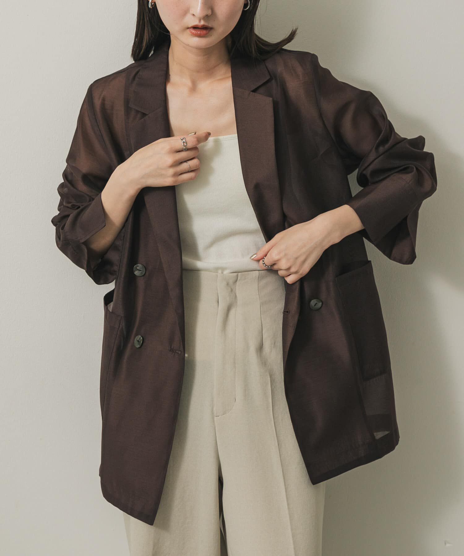 SENSE OF PLACE by URBAN RESEARCH「シアーテーラードジャケット」|その他|ブラウン