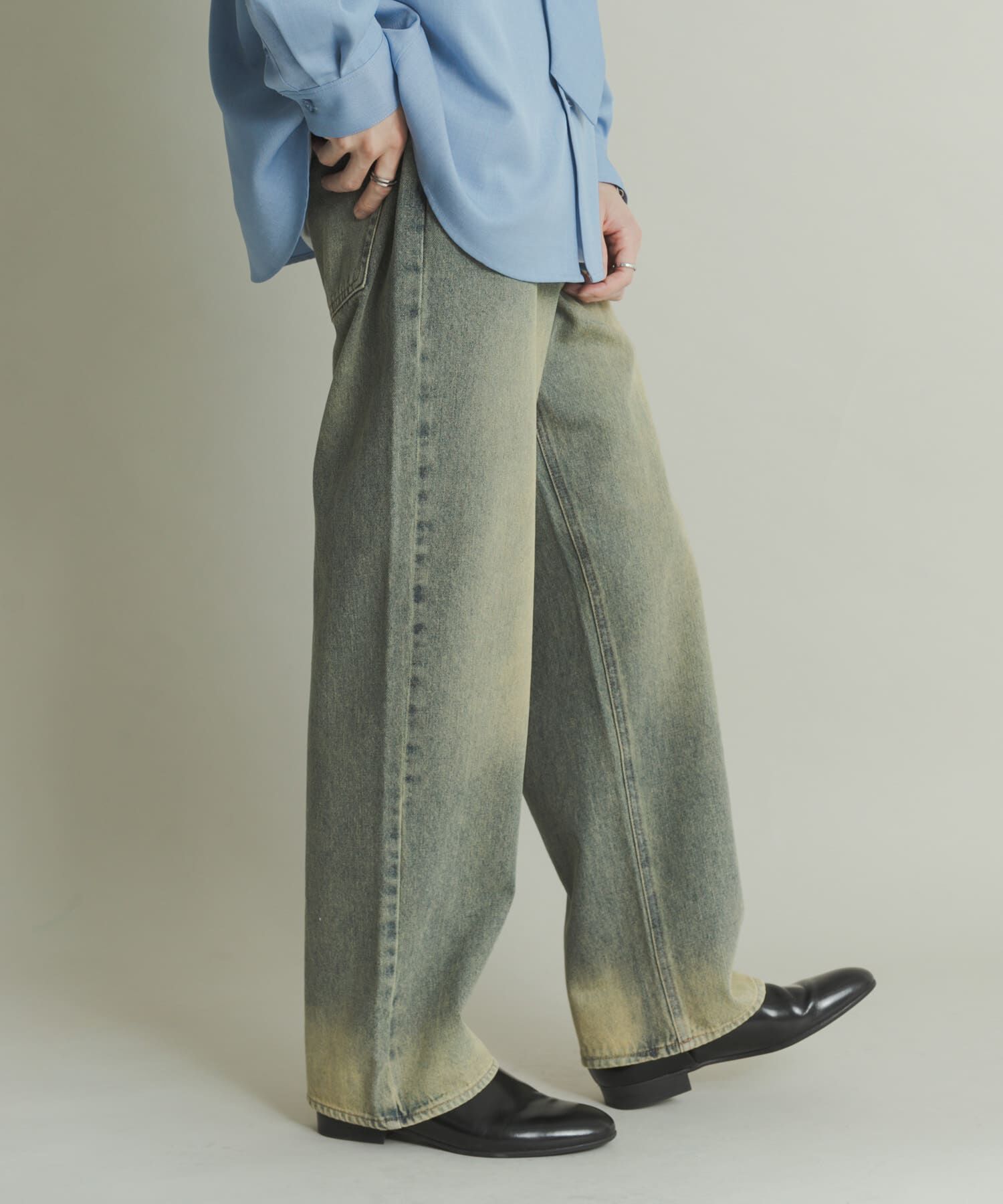 SENSE OF PLACE by URBAN RESEARCH「『WEB限定』ハードウォッシュデニムワイドパンツ」|デニム|