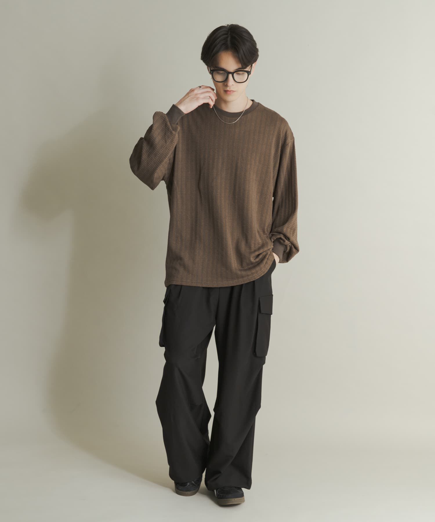 SENSE OF PLACE by URBAN RESEARCH「ライトワッフルクルーネックロングTシャツ」|Tシャツ・カットソー|