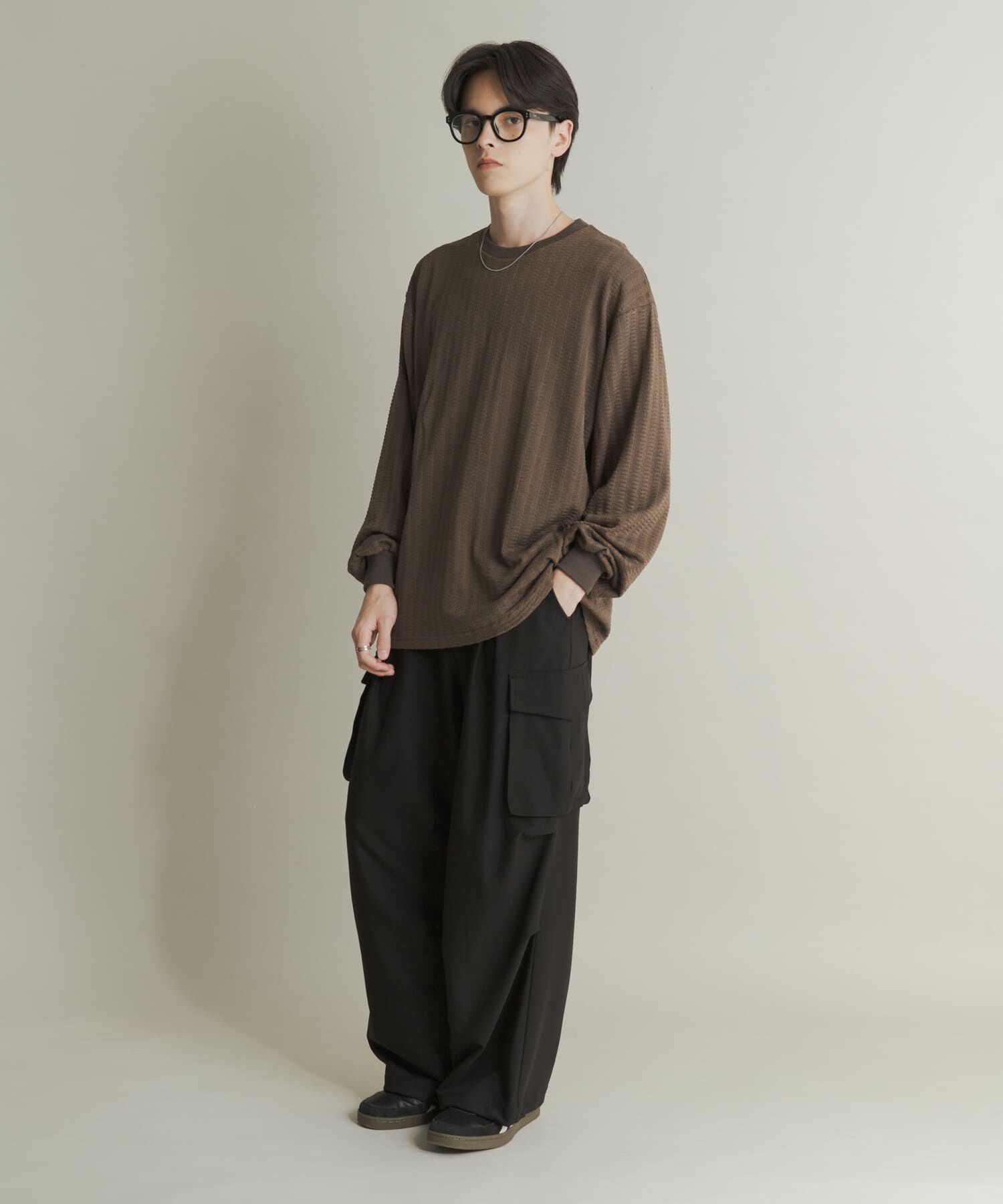 SENSE OF PLACE by URBAN RESEARCH「ライトワッフルクルーネックロングTシャツ」|Tシャツ・カットソー|