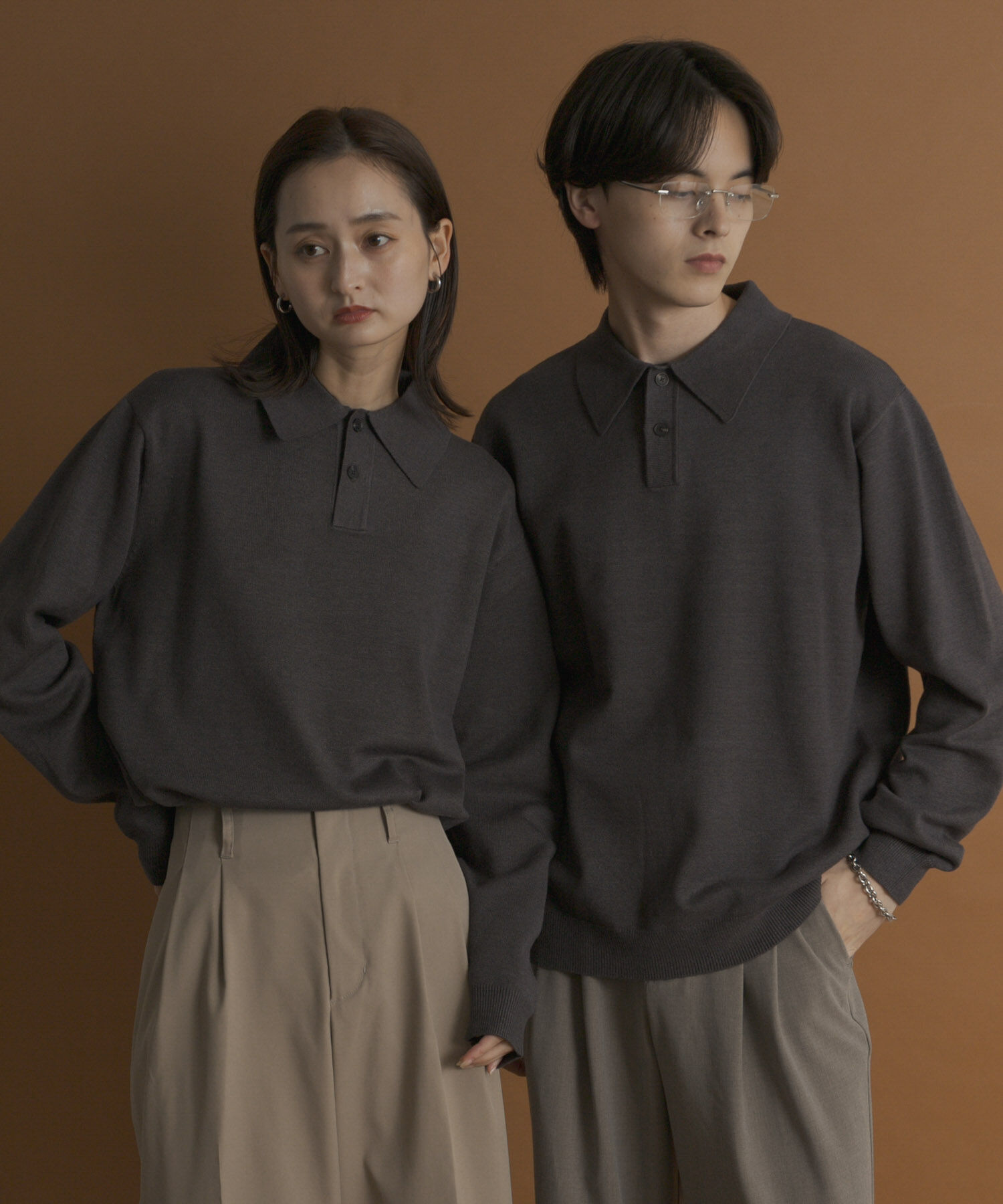 SENSE OF PLACE by URBAN RESEARCH「『一部WEB限定カラー』『洗濯可/毛玉防止』ストレッチニットポロシャツ」|ニット・セーター|チャコールグレー