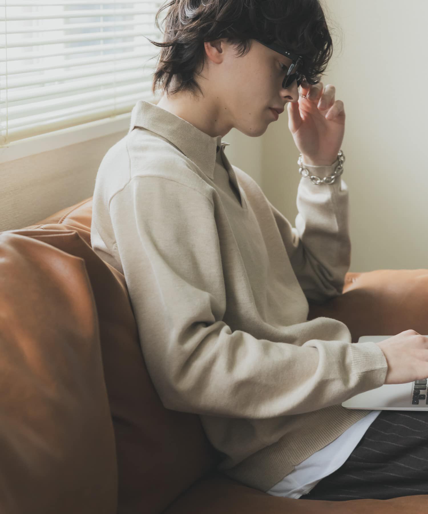 SENSE OF PLACE by URBAN RESEARCH「『一部WEB限定カラー』『洗濯可/毛玉防止』ストレッチニットポロシャツ」|ニット・セーター|