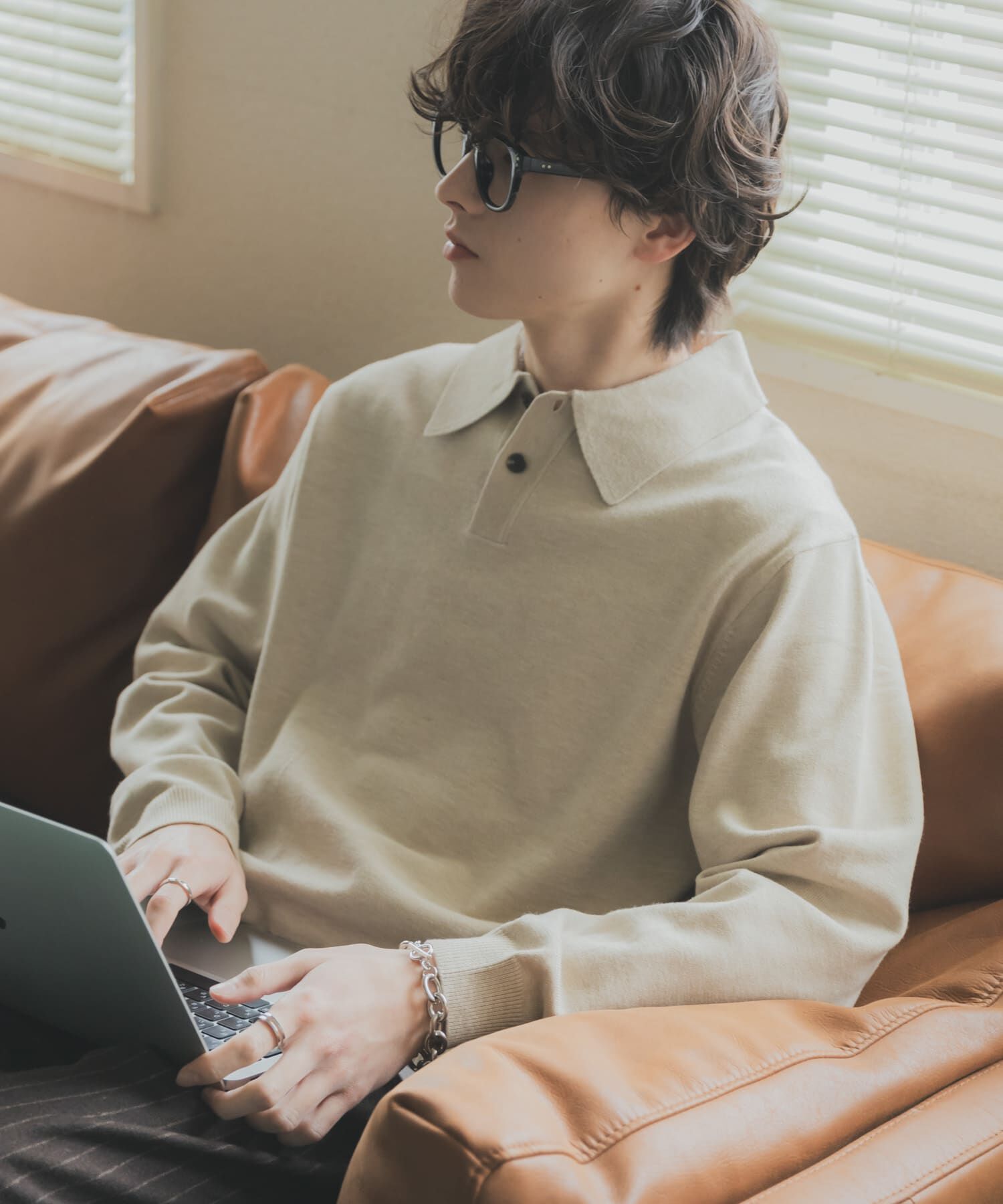 SENSE OF PLACE by URBAN RESEARCH「『一部WEB限定カラー』『洗濯可/毛玉防止』ストレッチニットポロシャツ」|ニット・セーター|