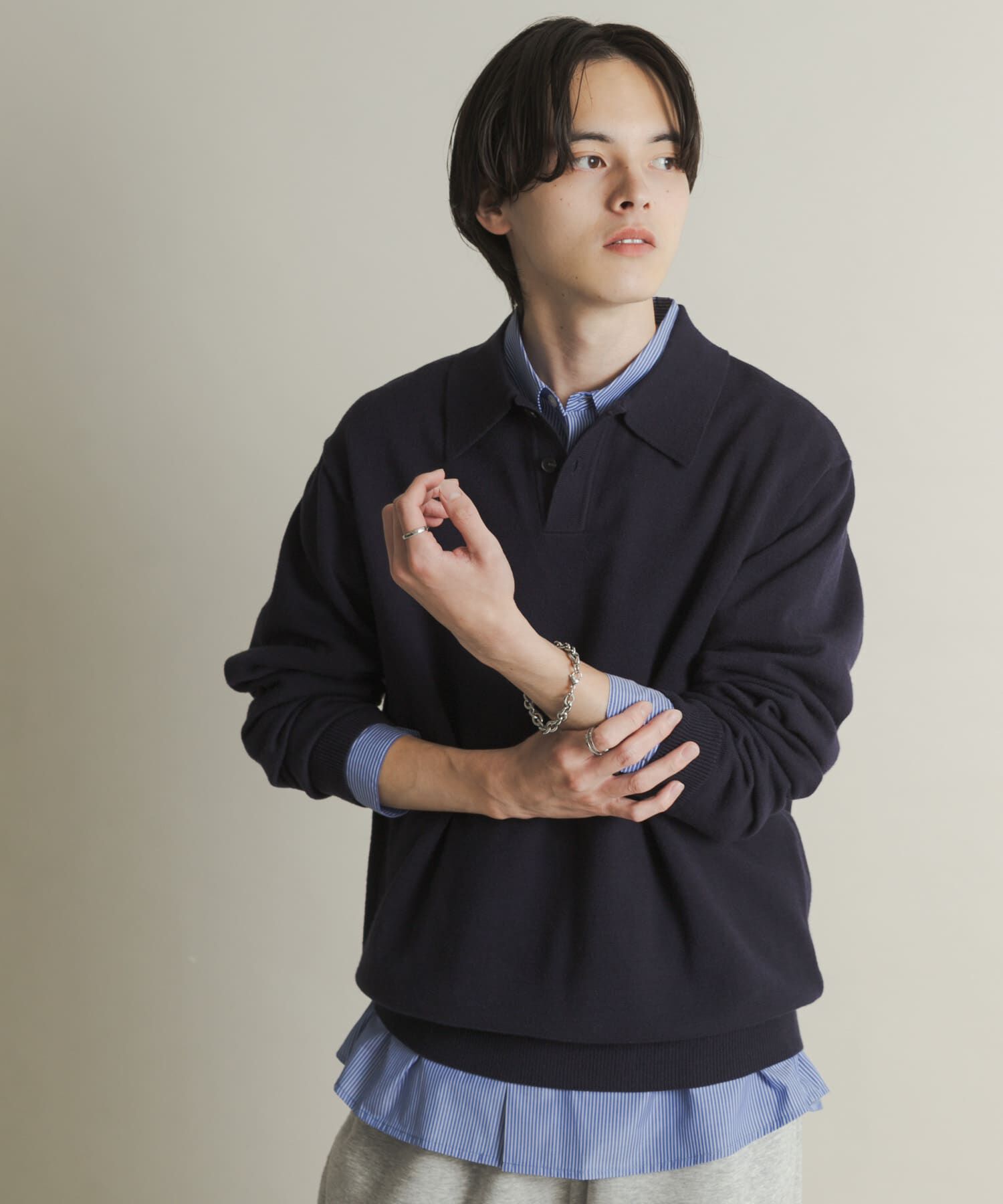 SENSE OF PLACE by URBAN RESEARCH「『一部WEB限定カラー』『洗濯可/毛玉防止』ストレッチニットポロシャツ」|ニット・セーター|