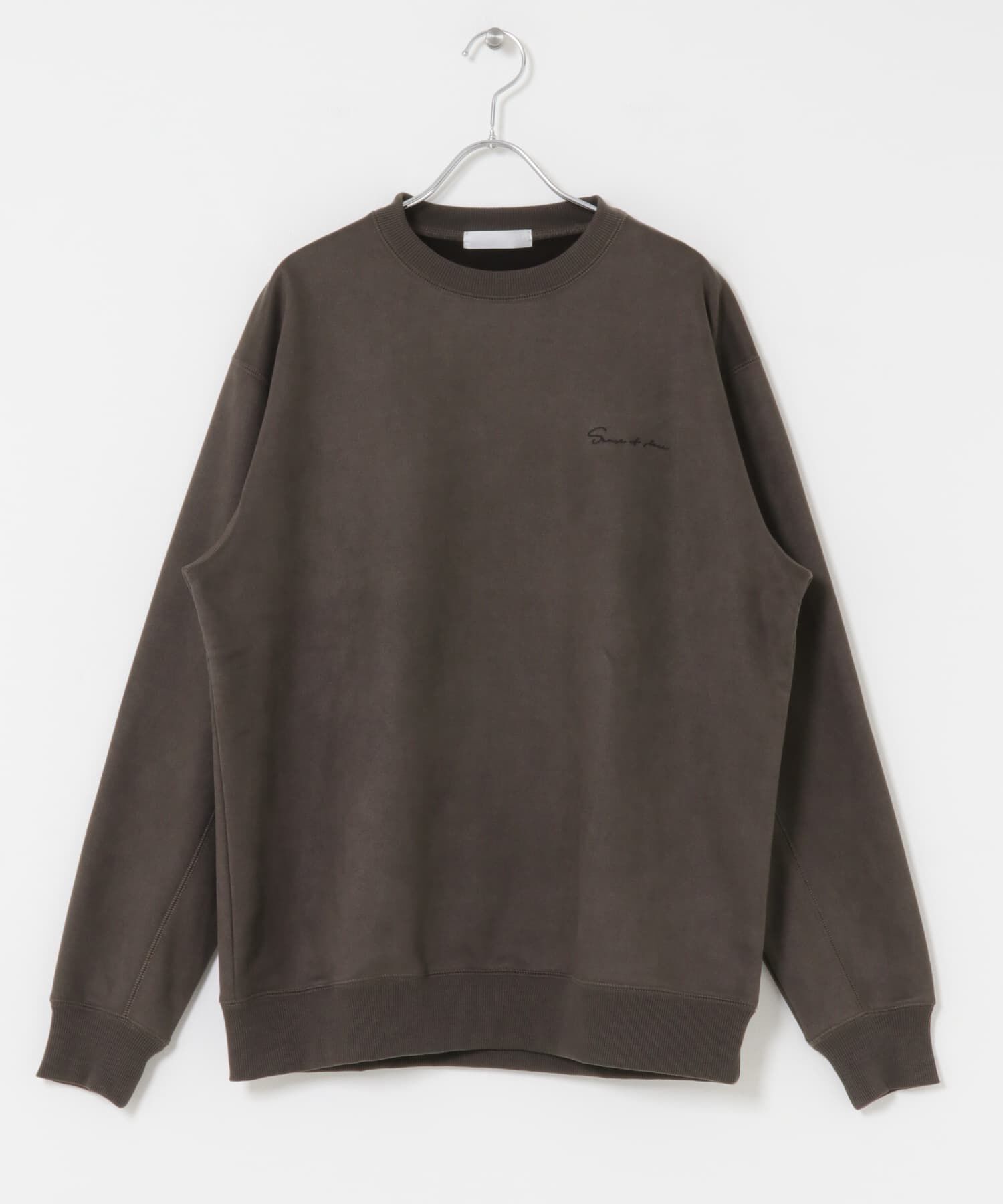 SENSE OF PLACE by URBAN RESEARCH「『ユニセックス』シシュウフェイクスエードクルーネックスウェット」|スウェット・ジャージ|