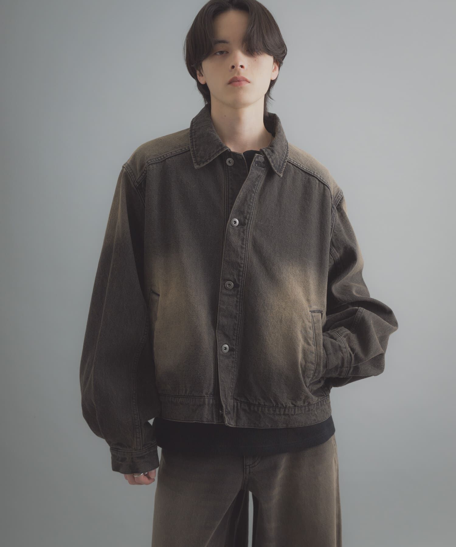 SENSE OF PLACE by URBAN RESEARCH「ヴィンテージライクデニムブルゾン」|デニムジャケット|ブラック