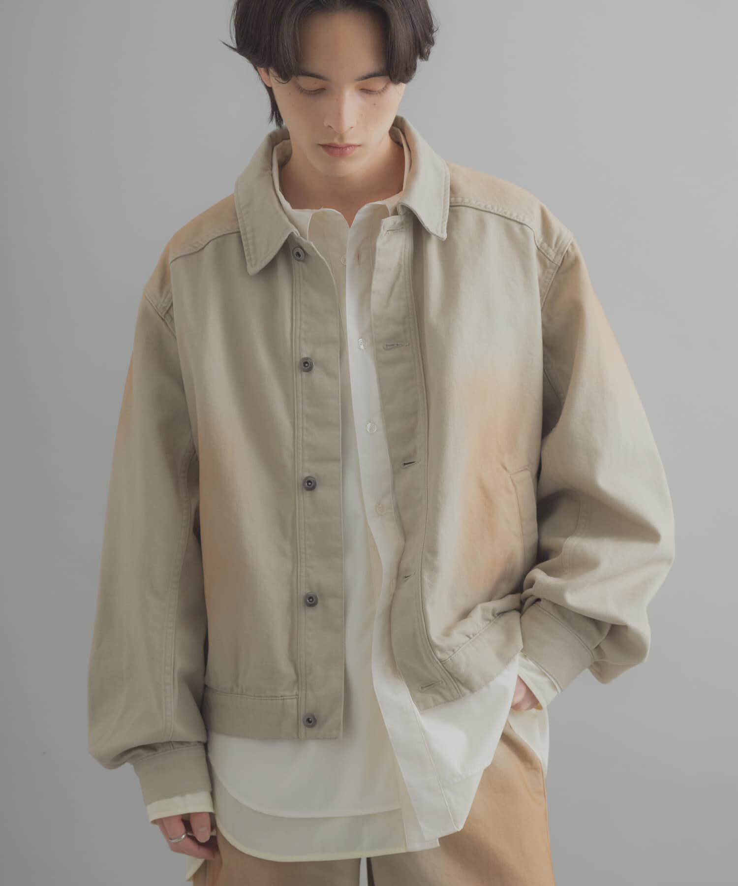 SENSE OF PLACE by URBAN RESEARCH「ヴィンテージライクデニムブルゾン」|デニムジャケット|ライトカーキ