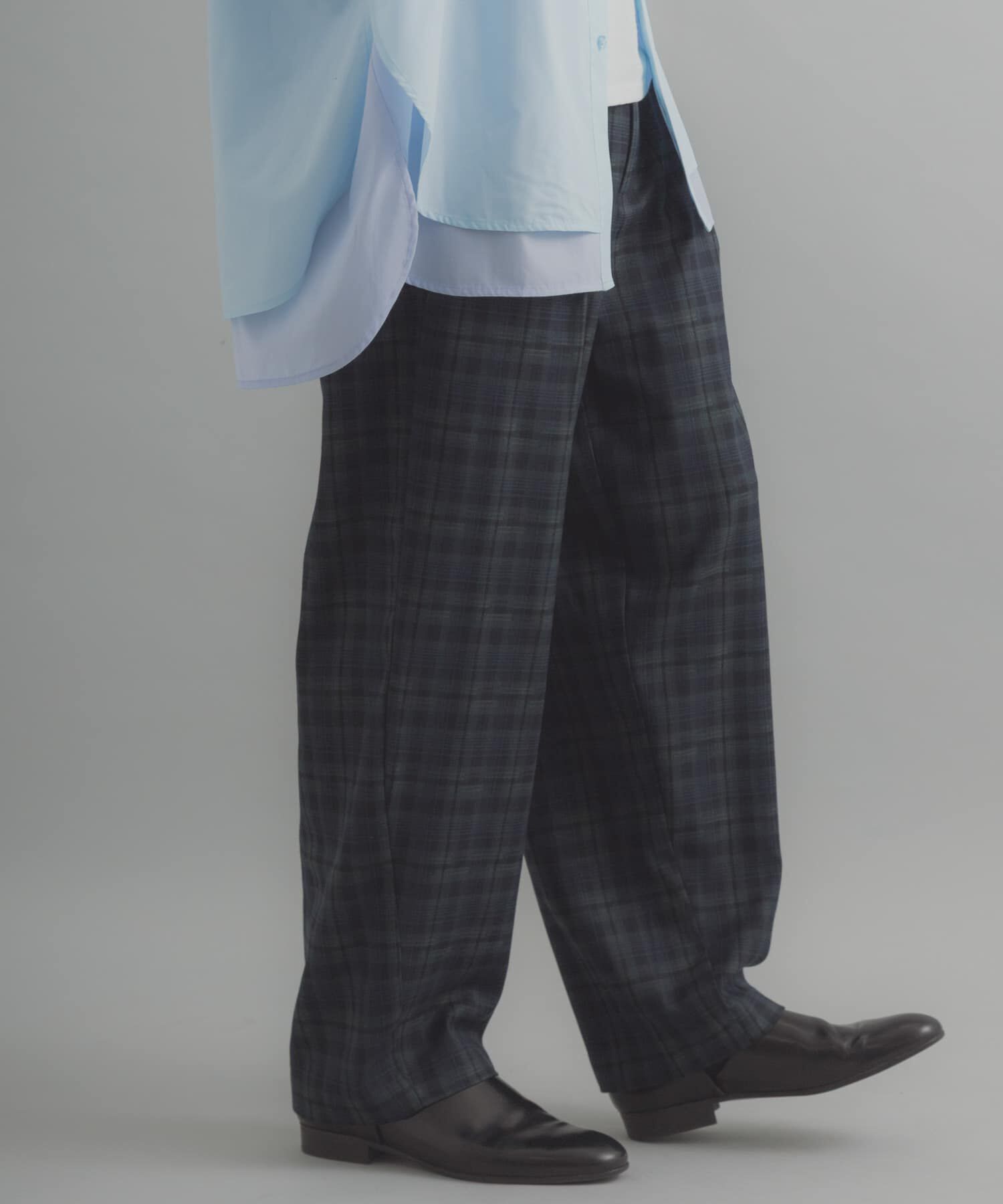 SENSE OF PLACE by URBAN RESEARCH「チェックバレルレッグワイドパンツ」|その他|ネイビー