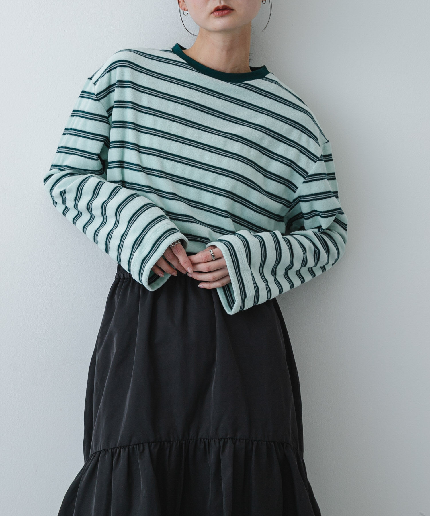 SENSE OF PLACE by URBAN RESEARCH「ベロアボーダーTシャツ」|Tシャツ・カットソー|