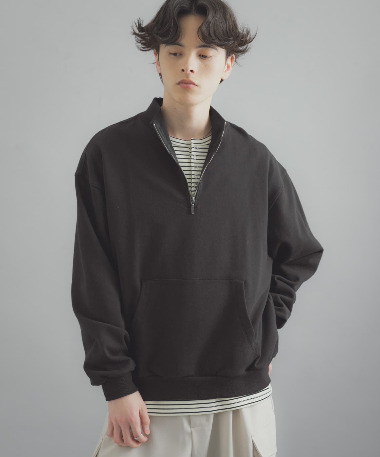 SENSE OF PLACE by URBAN RESEARCH「『洗濯可/撥水/防花粉』SKINProofハーフジップスウェット」|スウェット・ジャージ|