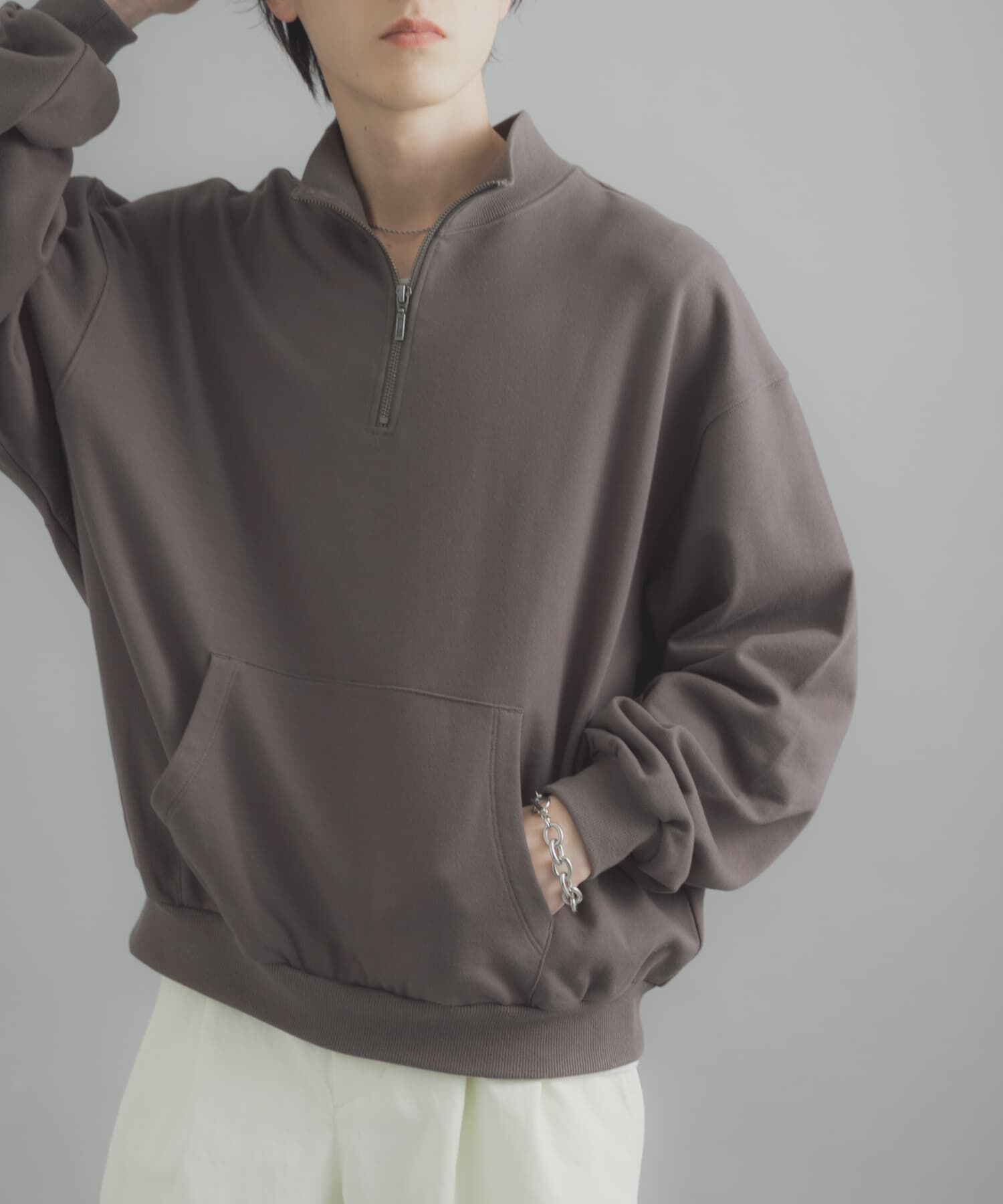 SENSE OF PLACE by URBAN RESEARCH「『洗濯可/撥水/防花粉』SKINProofハーフジップスウェット」|スウェット・ジャージ|ブラウン