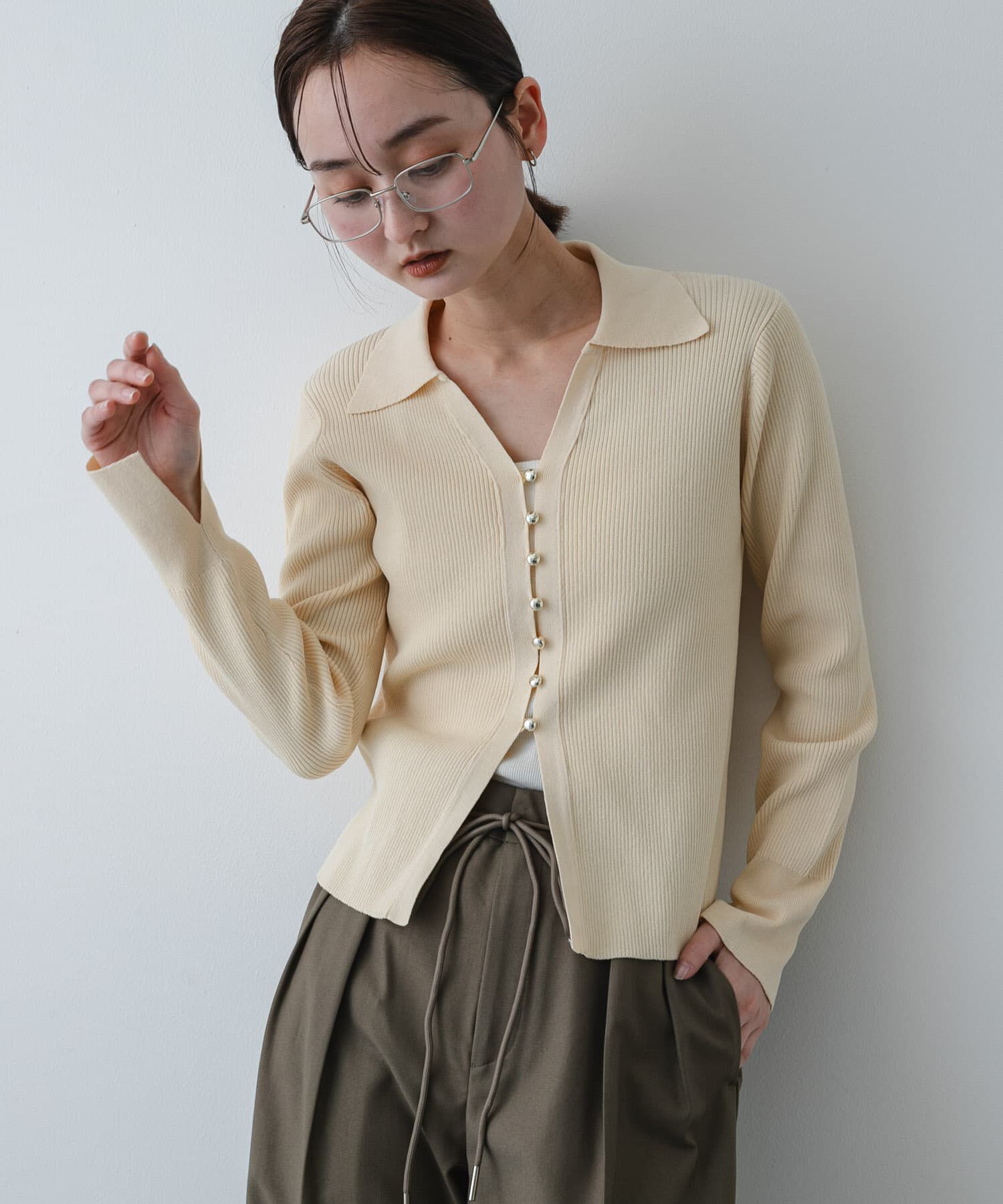 SENSE OF PLACE by URBAN RESEARCH「『一部WEB限定ｶﾗｰ』『洗濯可』ﾒﾀﾙﾎﾞﾀﾝｴﾘﾂｷｺﾝﾊﾟｸﾄｶ 」|カーディガン|