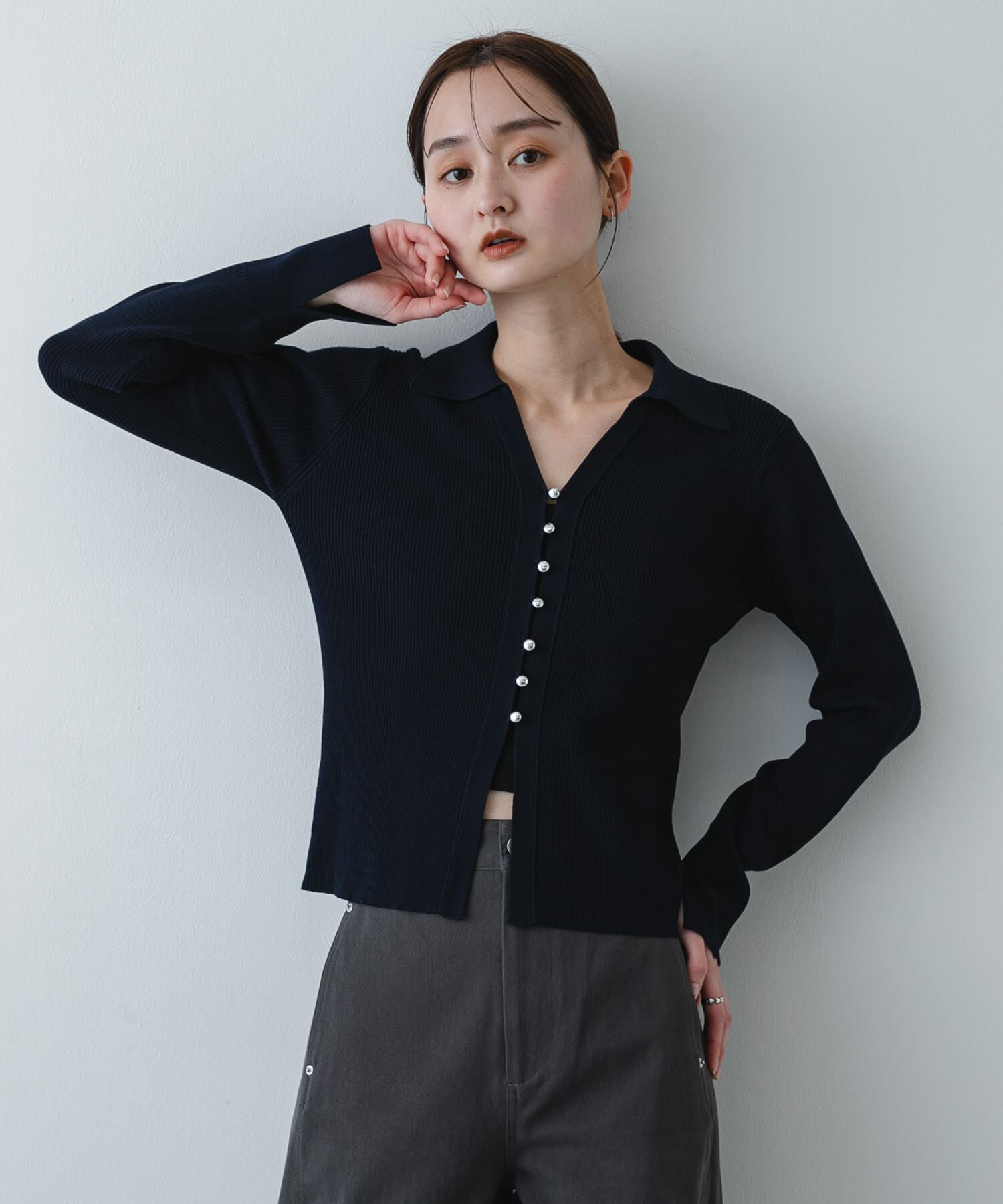 SENSE OF PLACE by URBAN RESEARCH「『一部WEB限定ｶﾗｰ』『洗濯可』ﾒﾀﾙﾎﾞﾀﾝｴﾘﾂｷｺﾝﾊﾟｸﾄｶ 」|カーディガン|