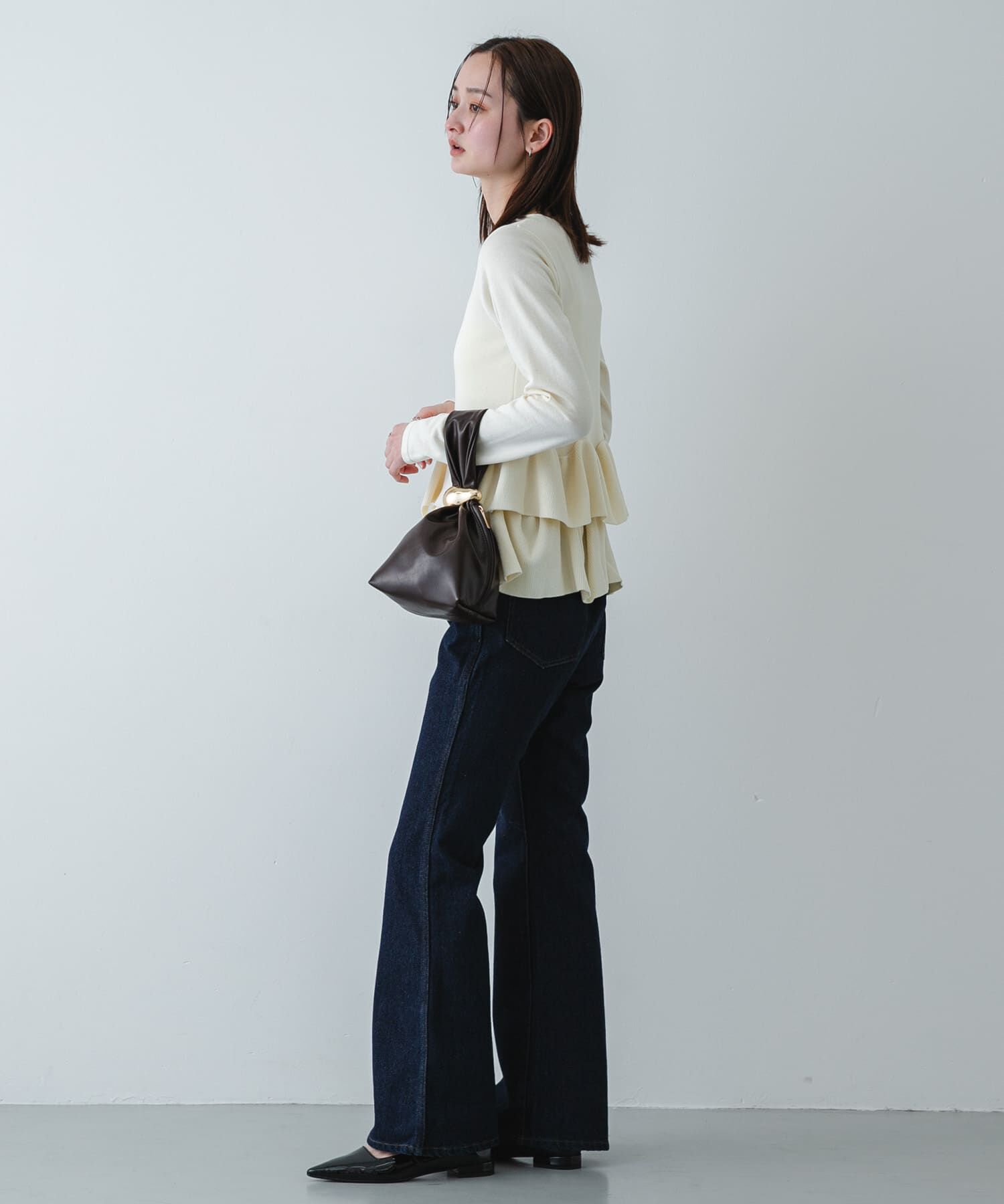 SENSE OF PLACE by URBAN RESEARCH「『洗濯可』ウェーブペプラムニットカーディガン」|カーディガン|