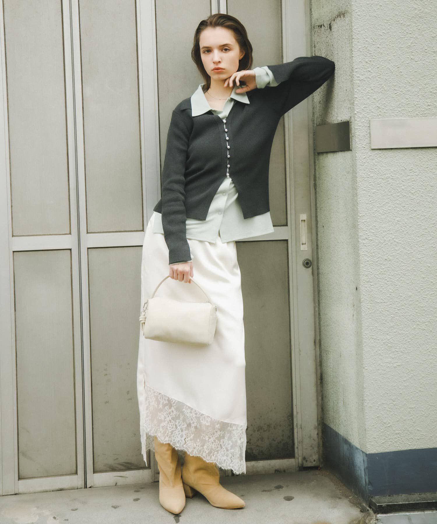 SENSE OF PLACE by URBAN RESEARCH「ラウンドスクエアソフトバッグ」|ハンドバッグ|ライトベージュ