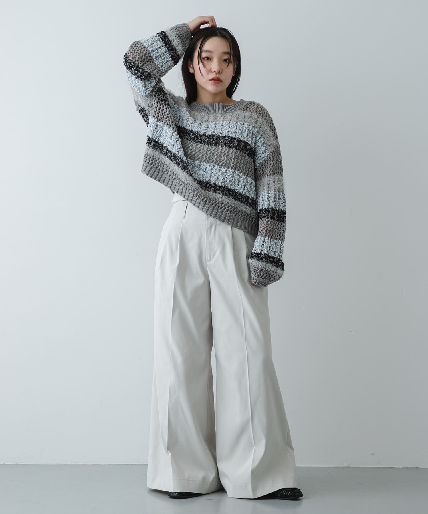 SENSE OF PLACE by URBAN RESEARCH「『洗濯可』ミックスヤーンワイドボーダーニット」|ニット・セーター|