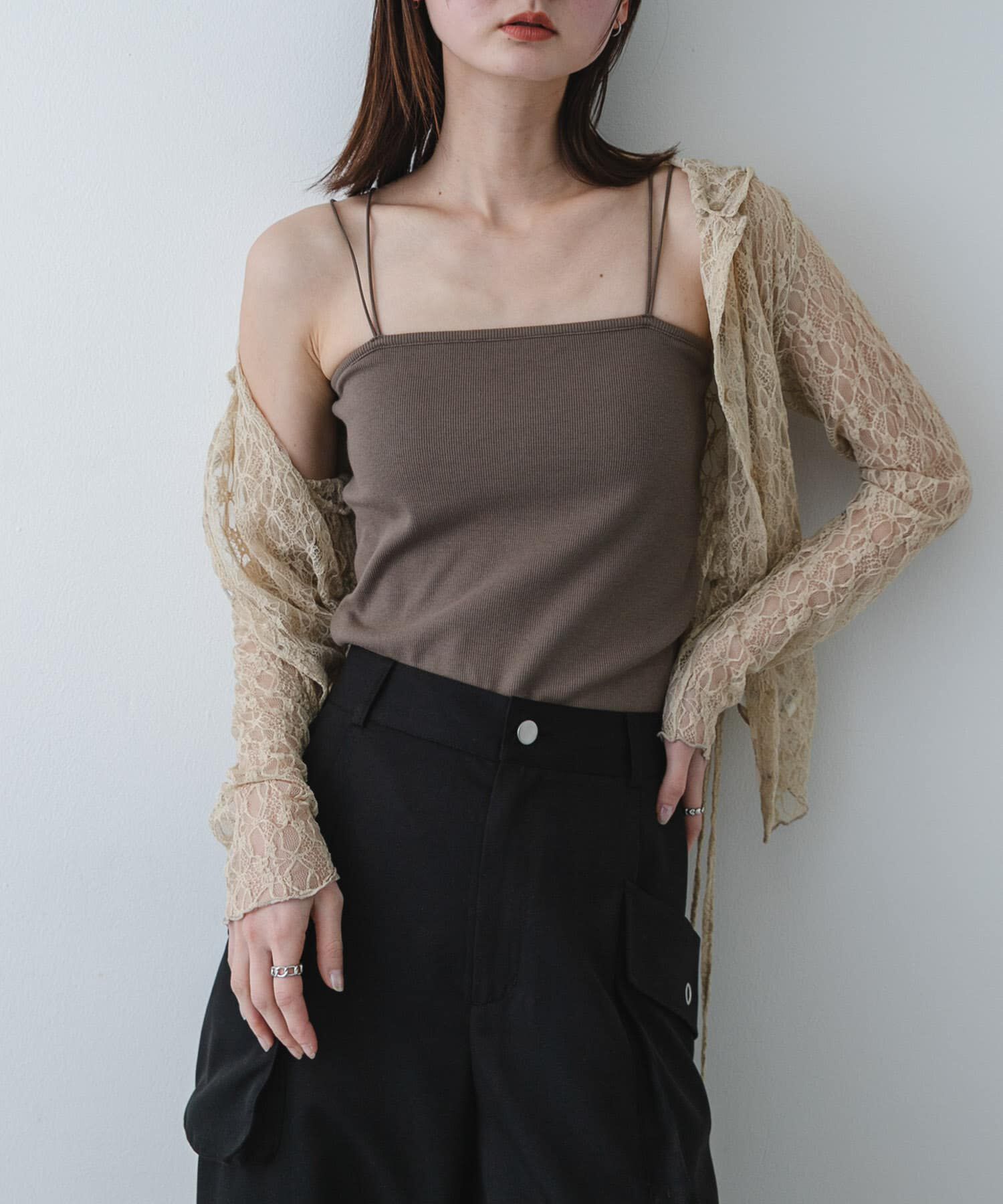 SENSE OF PLACE by URBAN RESEARCH「ダブルストラップカップツキキャミソール」|キャミソール|モカ