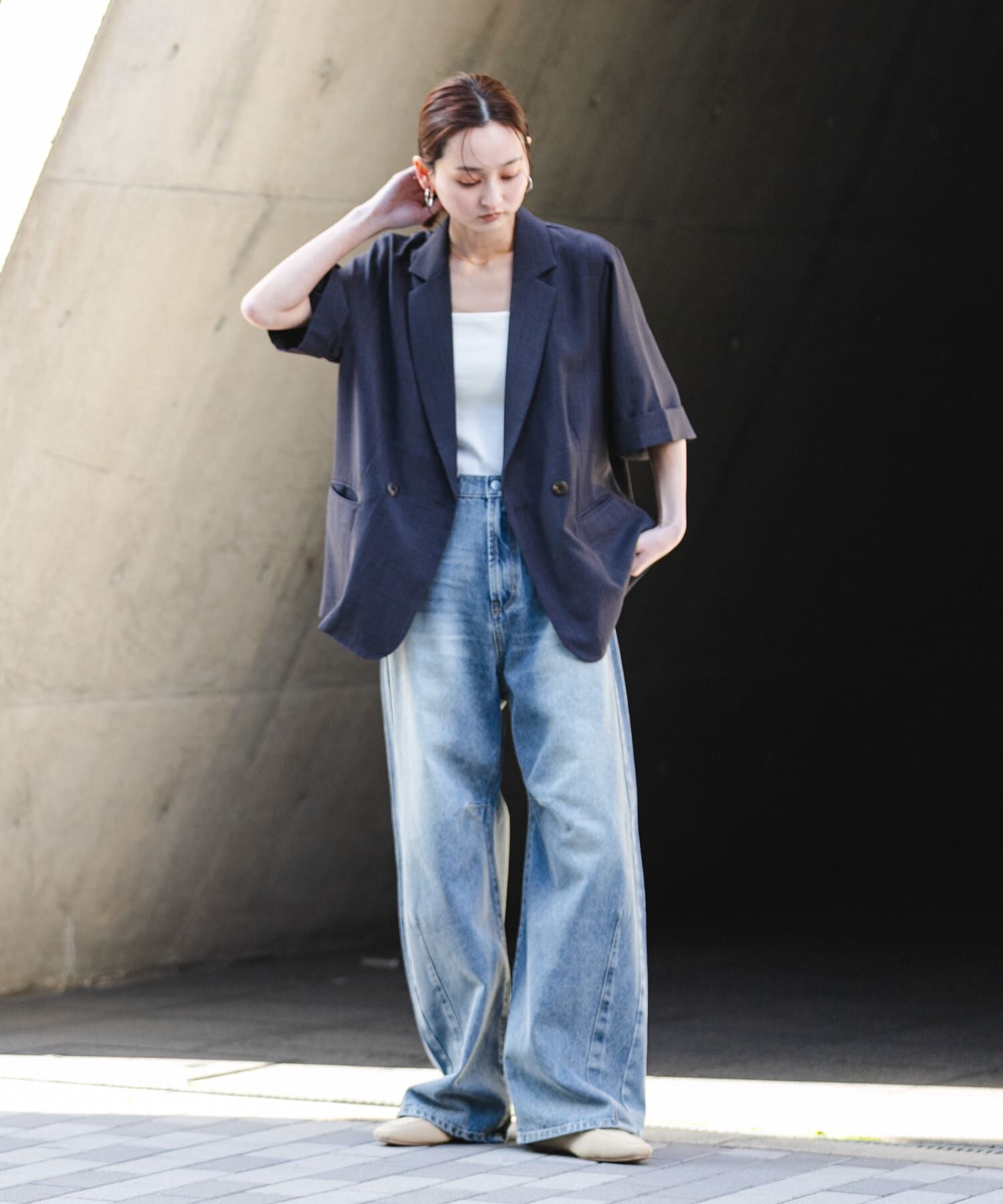 SENSE OF PLACE by URBAN RESEARCH「スクエアトゥローファーミュール」|ローファー|