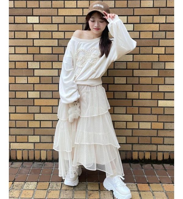 MAJESTICLEGON「エアリーイレヘムティアードスカート」|スカート|ｱｲﾎﾞﾘｰ柄