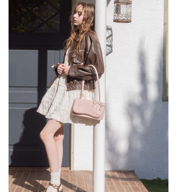 MAJESTICLEGON「2wayリボンバイカラーブルゾン」|ブルゾン・スタジャン|